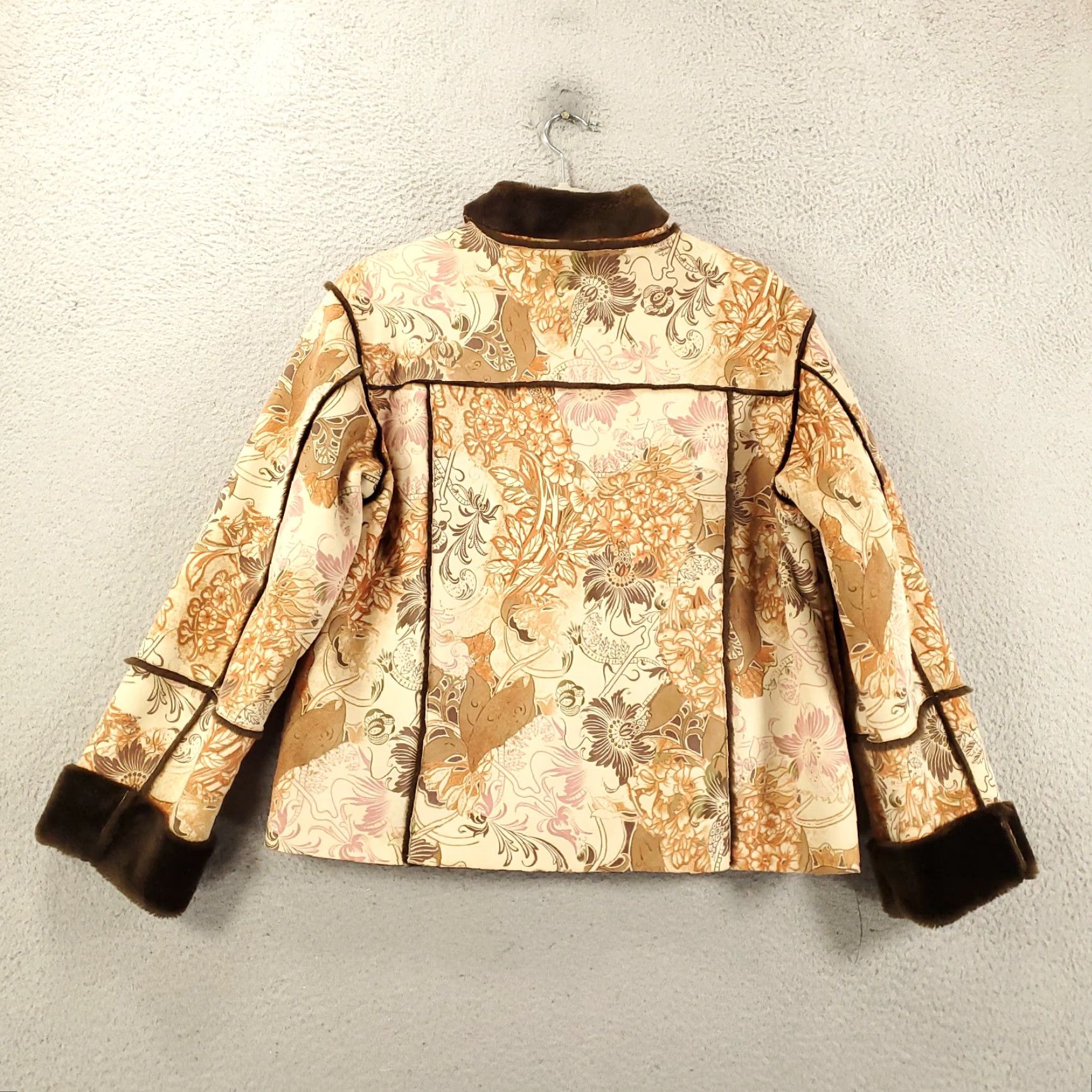 J. Jill VINTAGE J Jill Jacket Womens Petite Medium Paisley Button Up Velvet Faux Fur Sleeves PM Size M / US 6-8 / IT 42-44 - 7 Thumbnail
