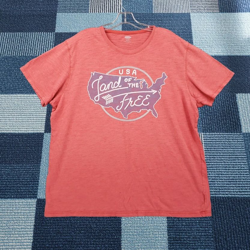 Old Navy Old Navy Red USA Land Of The Free T-Shirt Mens XL Crew Neck Short Sleeves Tee Size US XL / EU 56 / 4 - 1 Thumbnail