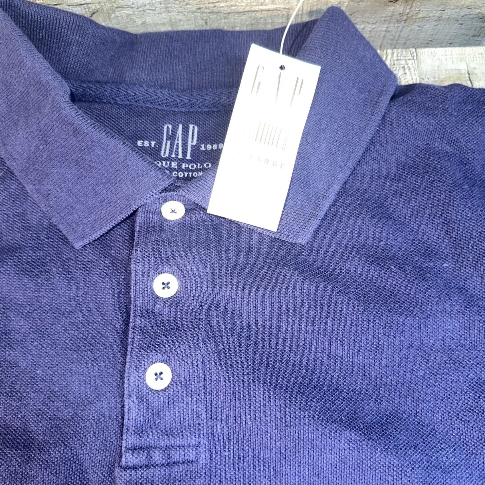 Gap VINTAGE Gap Polo Shirt Mens XL Blue Heavy Cotton Knit Short Sleeve Collared Button Closure Regular Fit All Seasons Size US XL / EU 56 / 4 - 2 Thumbnail
