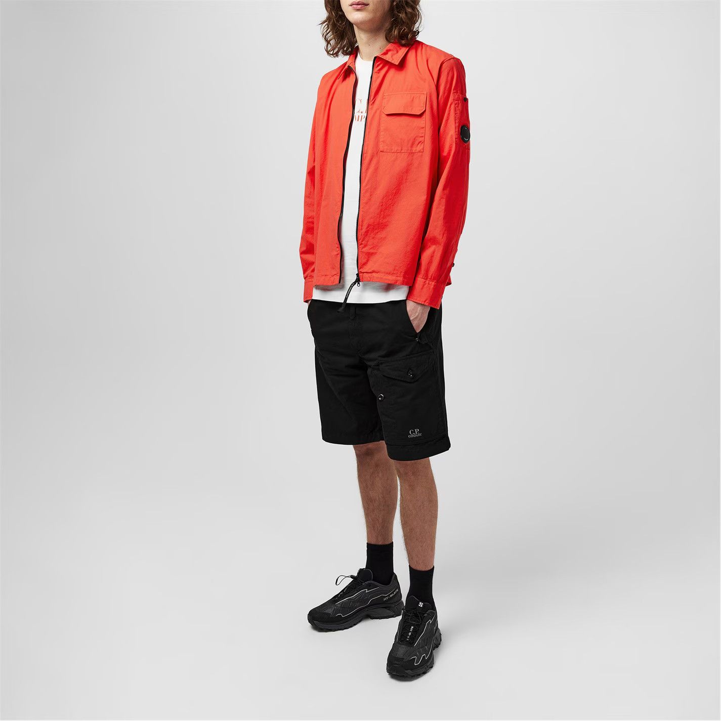 C.P. Company o1g2r1mq0426 Gabardine Lens Cotton Overshirt in Poinciana Size US S / EU 44-46 / 1 - 4 Thumbnail