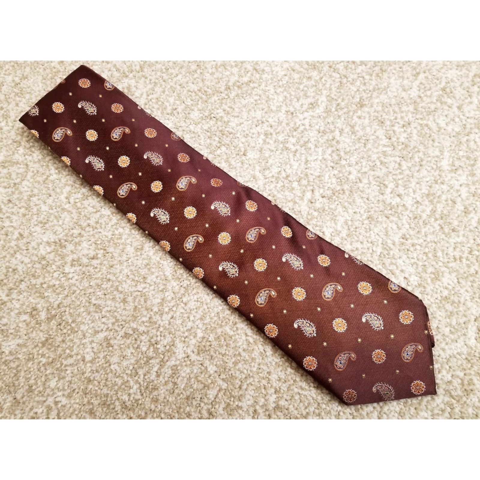 Ermenegildo Zegna Ermenegildo Zegna Silk Tie Maroon Paisley 100% Seta Soie Made in Italy, Men, Tie, Classic Paisley, One Size, Red, Designer, Italy, All Seasons Size ONE SIZE - 3 Thumbnail