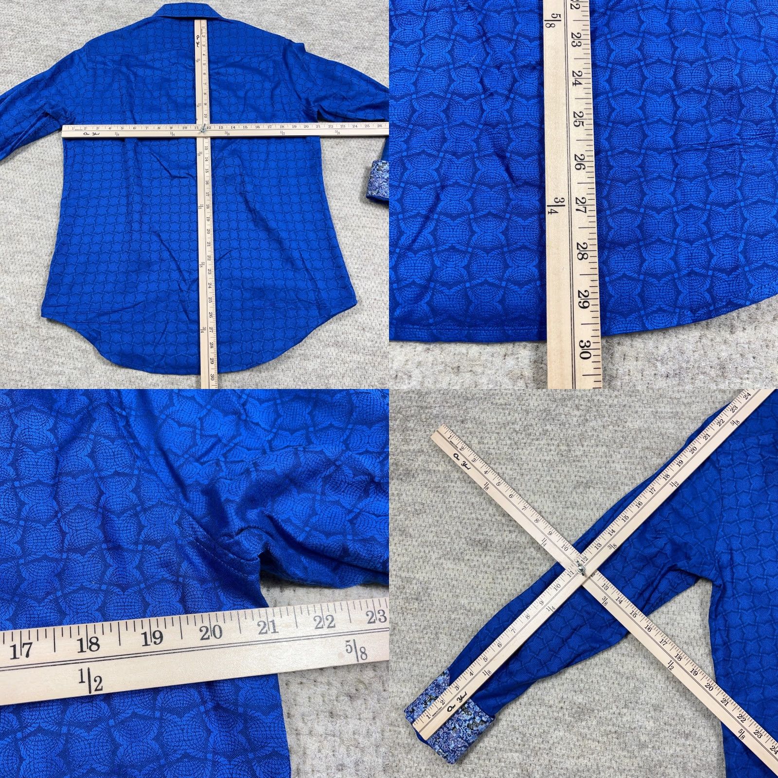 Robert Graham Robert Graham Shirt Men Small Blue Button Up Geometric Classic Fit Size US S / EU 44-46 / 1 - 8 Thumbnail
