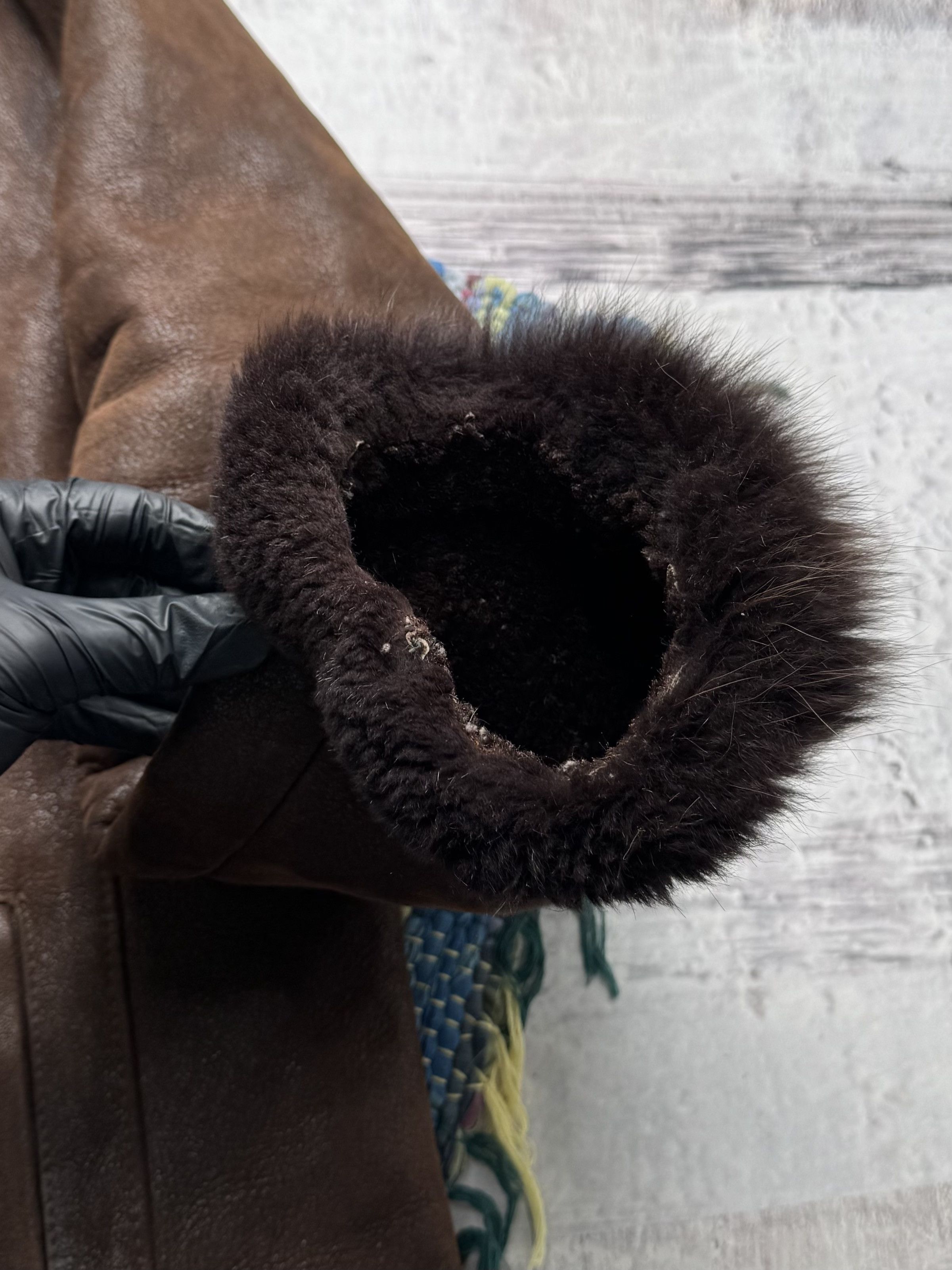 Vintage Vintage Real Sheepskin Jacket With Hood D15 Size XL / US 12-14 / IT 48-50 - 4 Thumbnail
