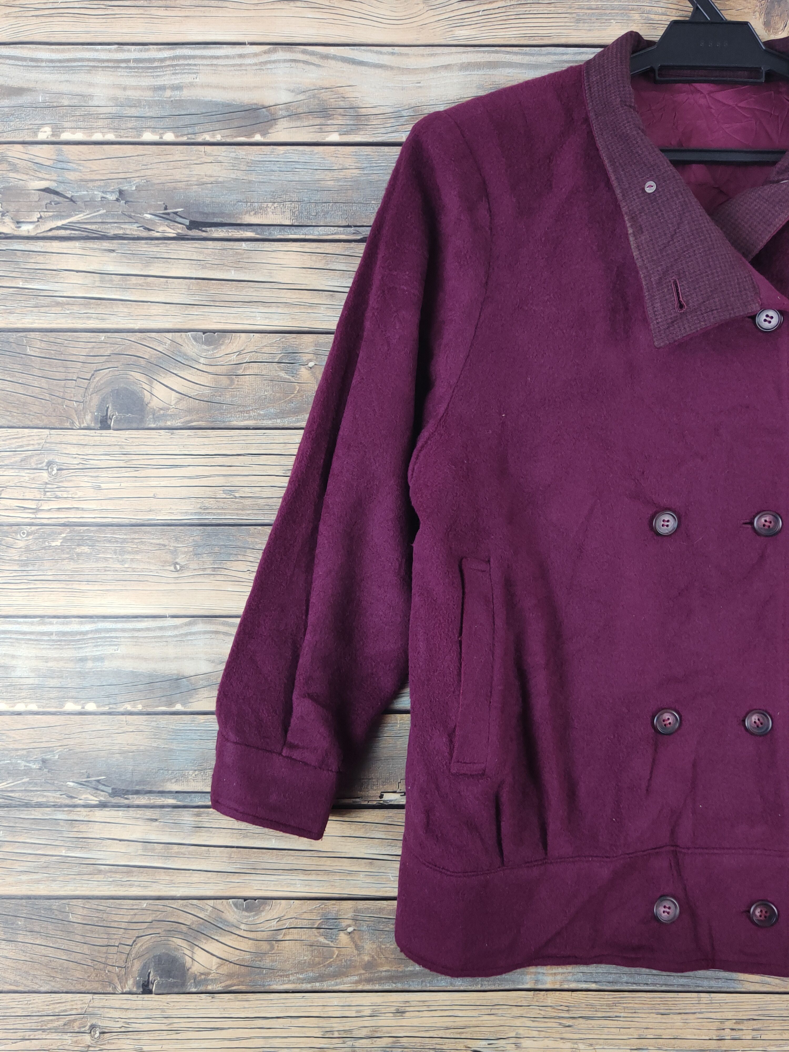 Japanese Brand × Vintage Vintage Elegant Purple Wool Jackets Size L / US 10 / IT 46 - 3 Thumbnail