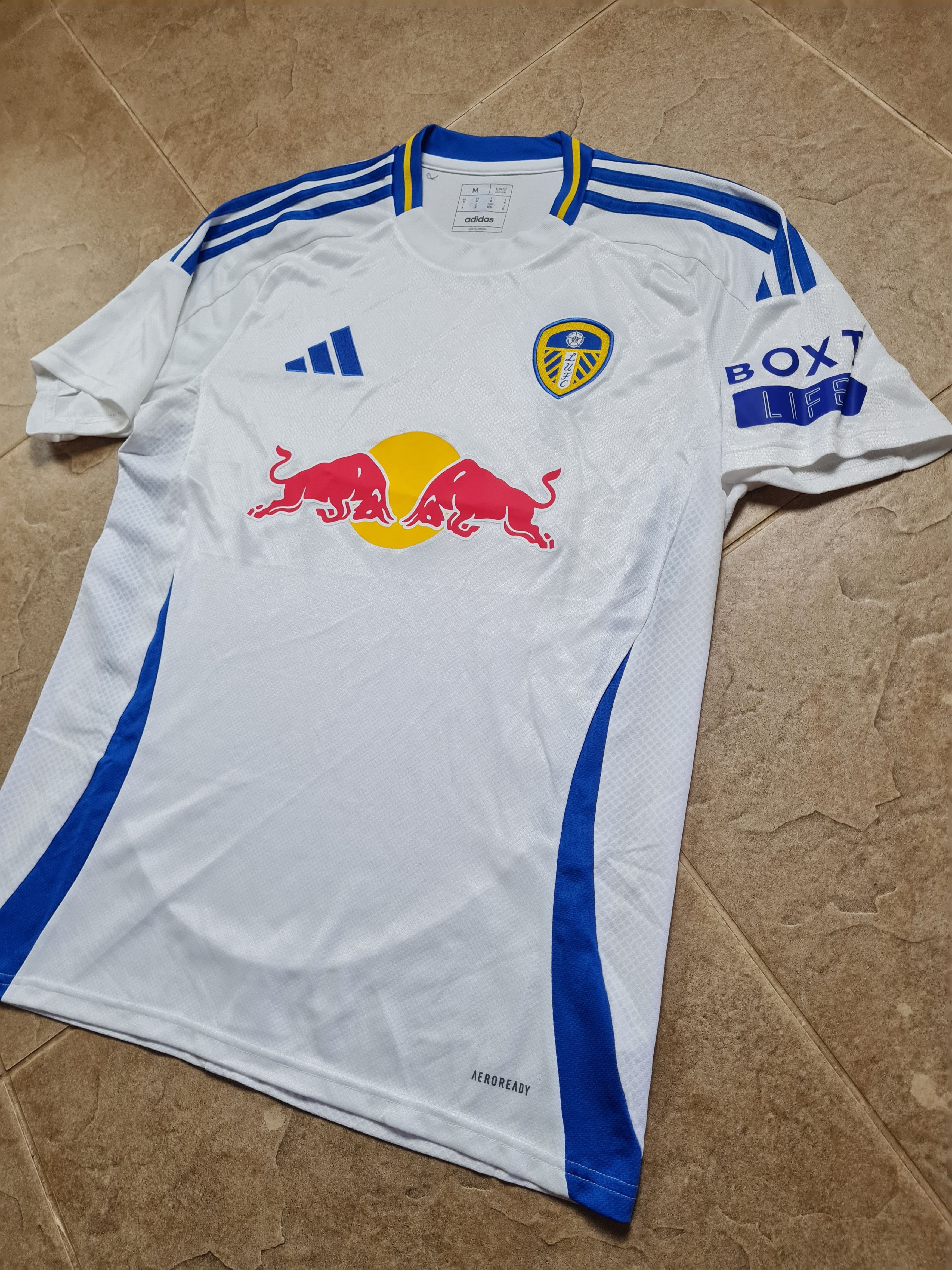 Jersey Leeds United Home Soccer Shirt 2024/2025 Adidas Sz M