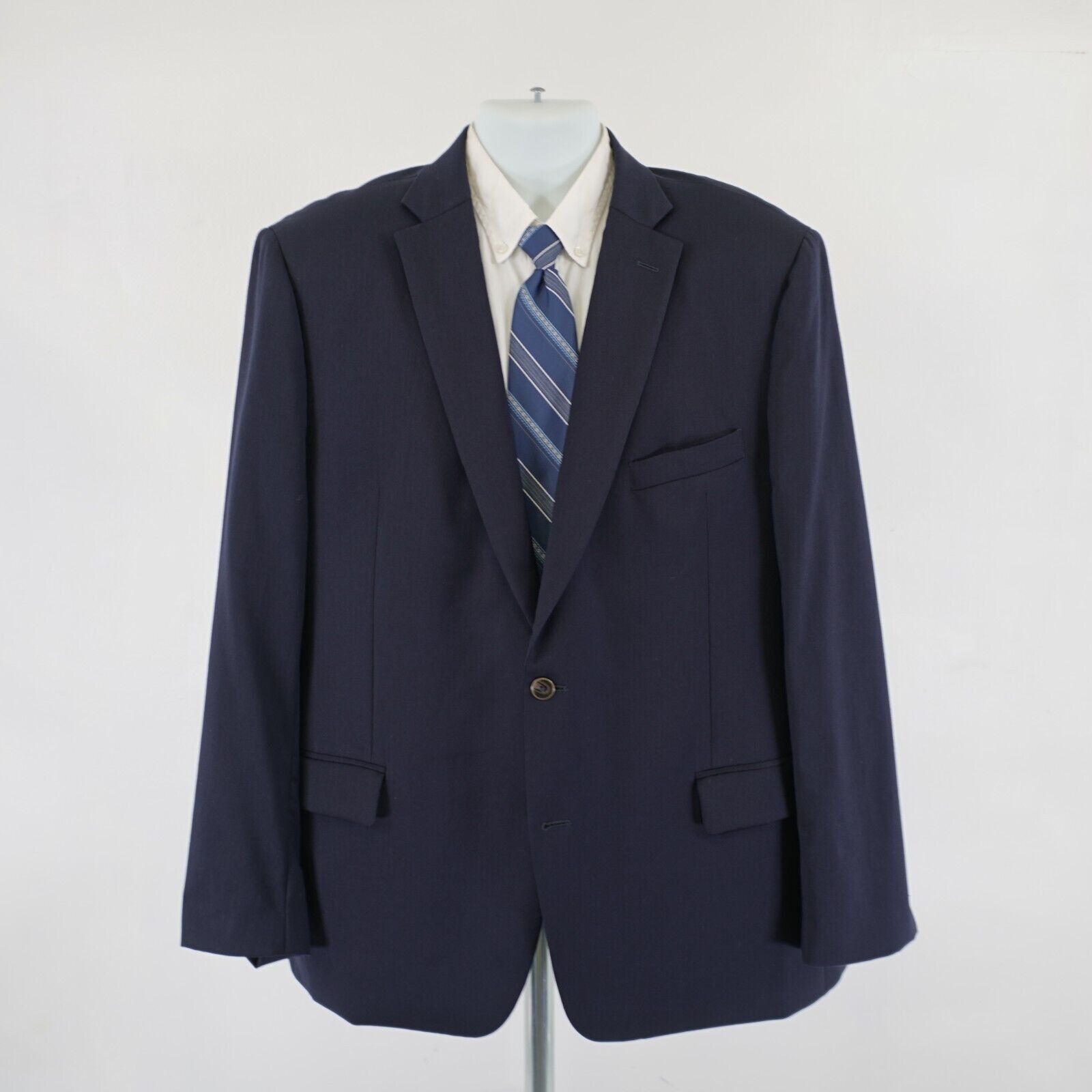 Joseph & Feiss Joseph & Feiss Gold Classic Fit Blue Wool Blazer 46R 2 Butto Size 46R - 4 Thumbnail