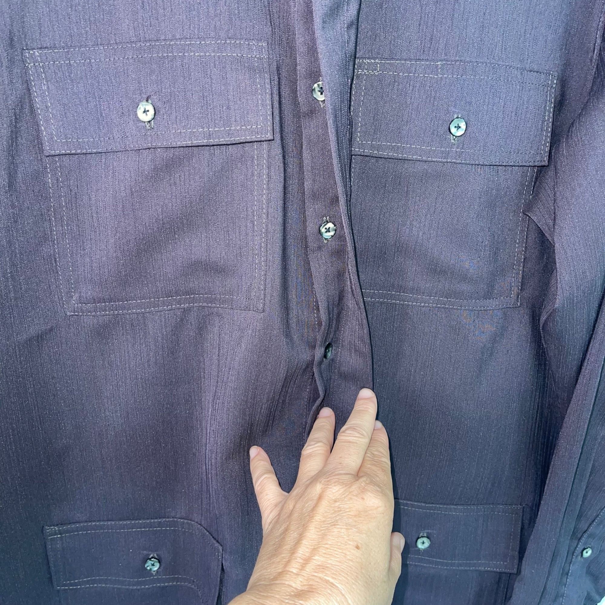 Other Vintage Mens Shirt Jacket Size Large Purple Safari Size US L / EU 52-54 / 3 - 3 Thumbnail
