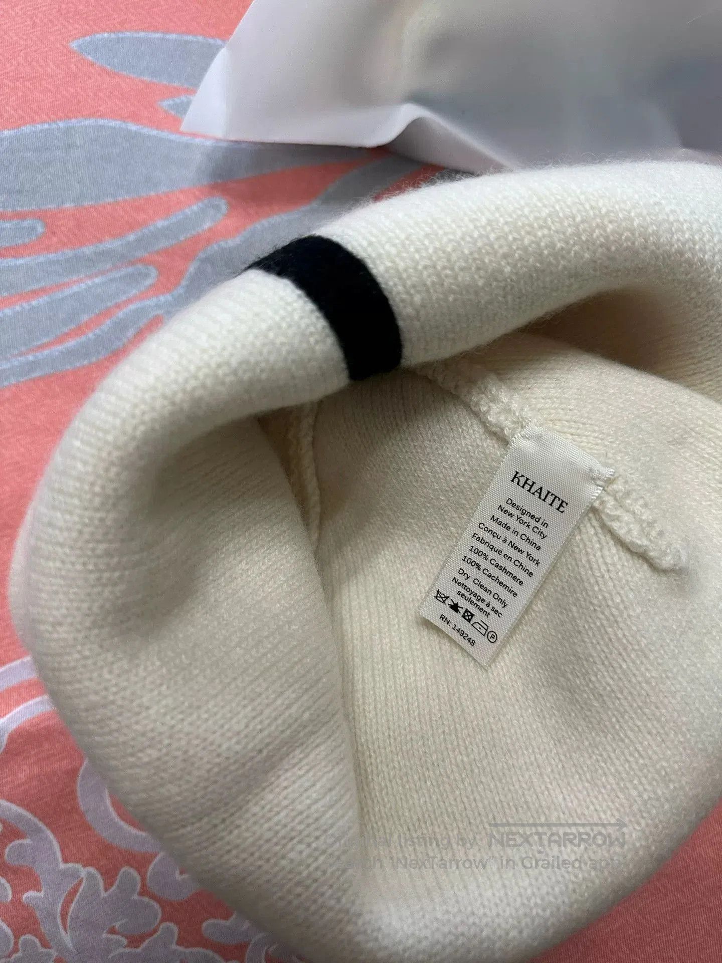 KHAITE Khaite Cream Knit Beanie Hat. Size ONE SIZE - 3 Thumbnail