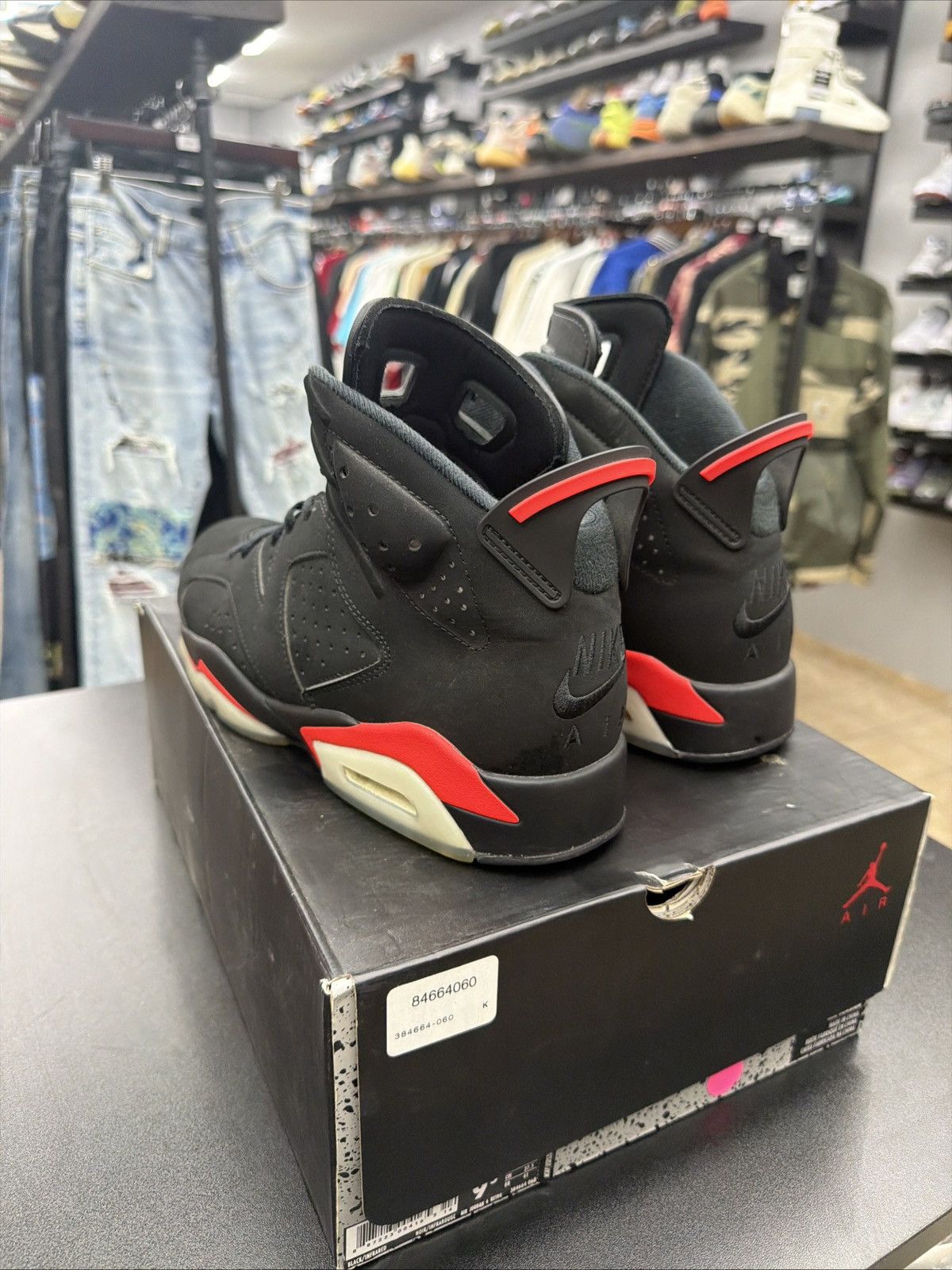 Jordan Brand Air Jordan 6 Retro Black Infrared 2019 Men's Size 9.5 OG All Size US 9.5 / EU 42-43 - 12 Thumbnail
