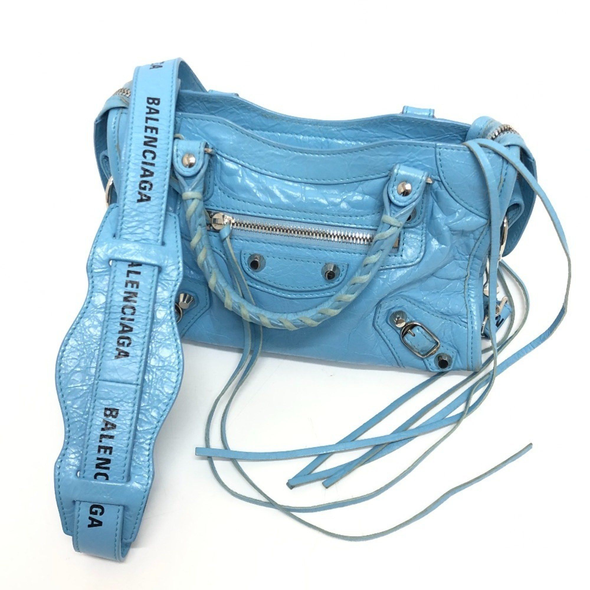 Balenciaga Balenciaga 300295 2WAY Shoulder Crossbody Bag Hand Bag Light blue SilverHardware Grailed