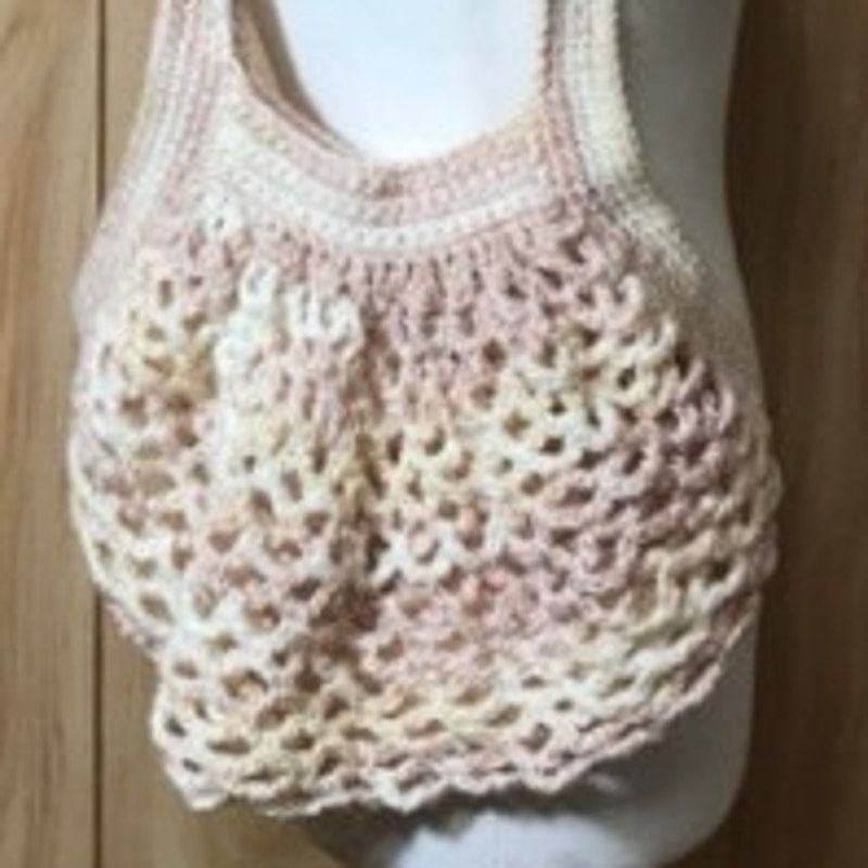 Handmade NWT Pink Handmade Crocheted Medium Mesh Market Bag by Dawny Size ONE SIZE - 2 Thumbnail