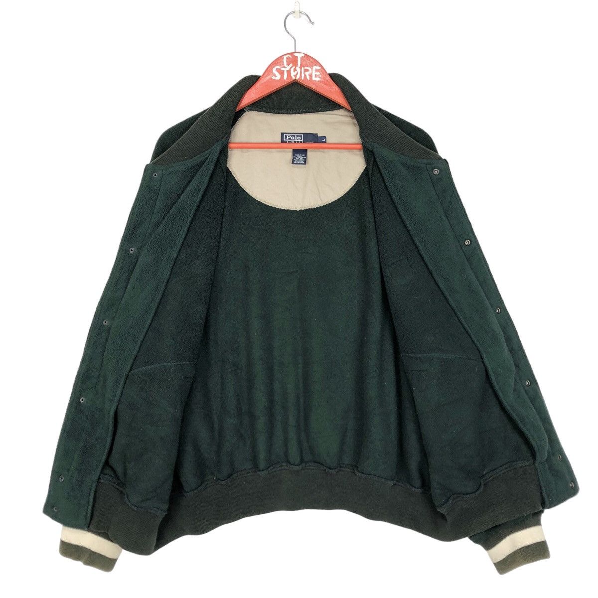 Polo Ralph Lauren Vintage Polo Ralph Lauren Varsity Jacket Fleece Size US L / EU 52-54 / 3 - 3 Thumbnail