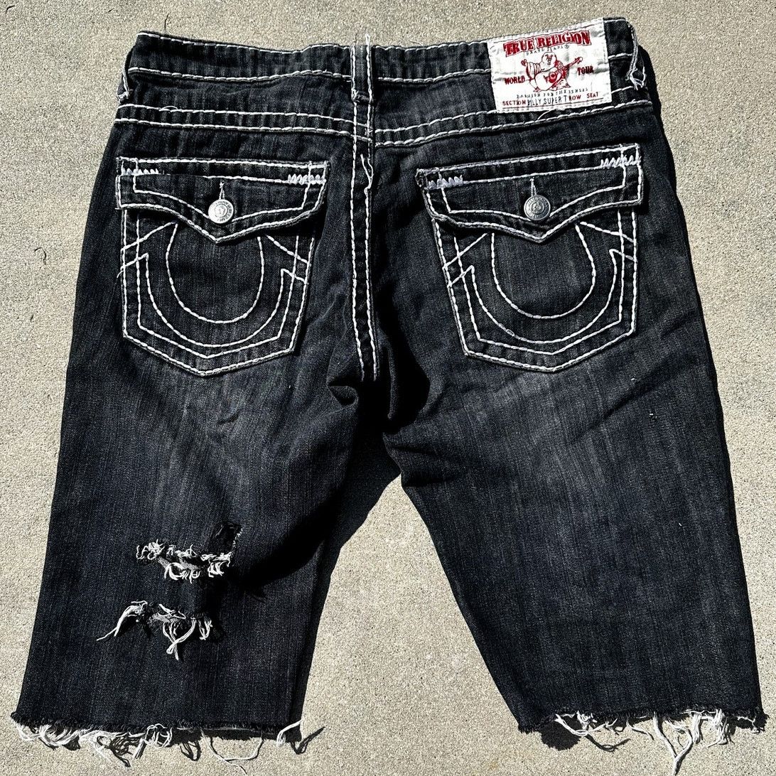 True Religion True Religion Billy Super T Jean Denim Cut Distress Shorts Size US 32 / EU 48 - 4 Thumbnail