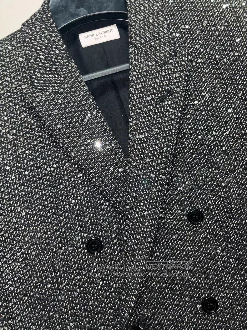 Saint Laurent Paris Saint Laurent Paris Double Breasted Diamond Encrusted Suit Size US M / EU 48-50 / 2 - 2 Thumbnail