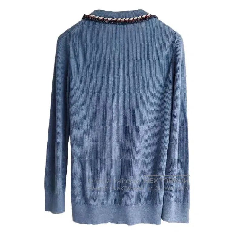 Chanel Chanel Blue Cotton Logo Long Sleeve Pullover . Size S / US 4 / IT 40 - 2 Thumbnail