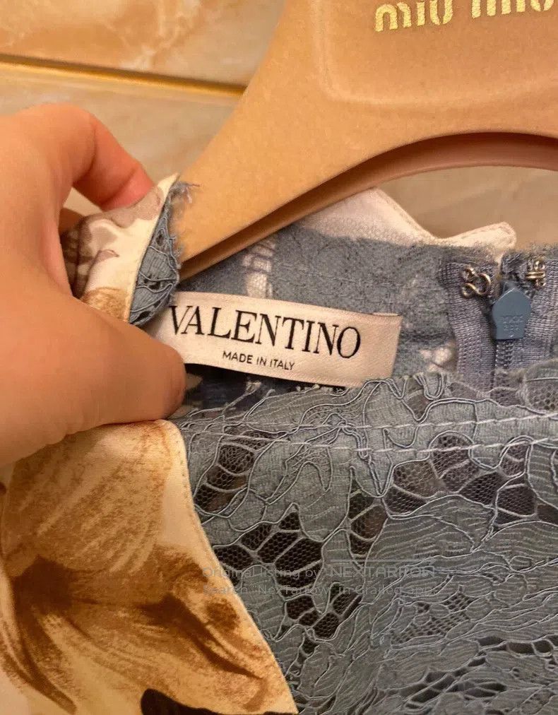 Valentino Valentino Blue long-sleeved lace shirt top T-shirt Size S / US 4 / IT 40 - 2 Thumbnail