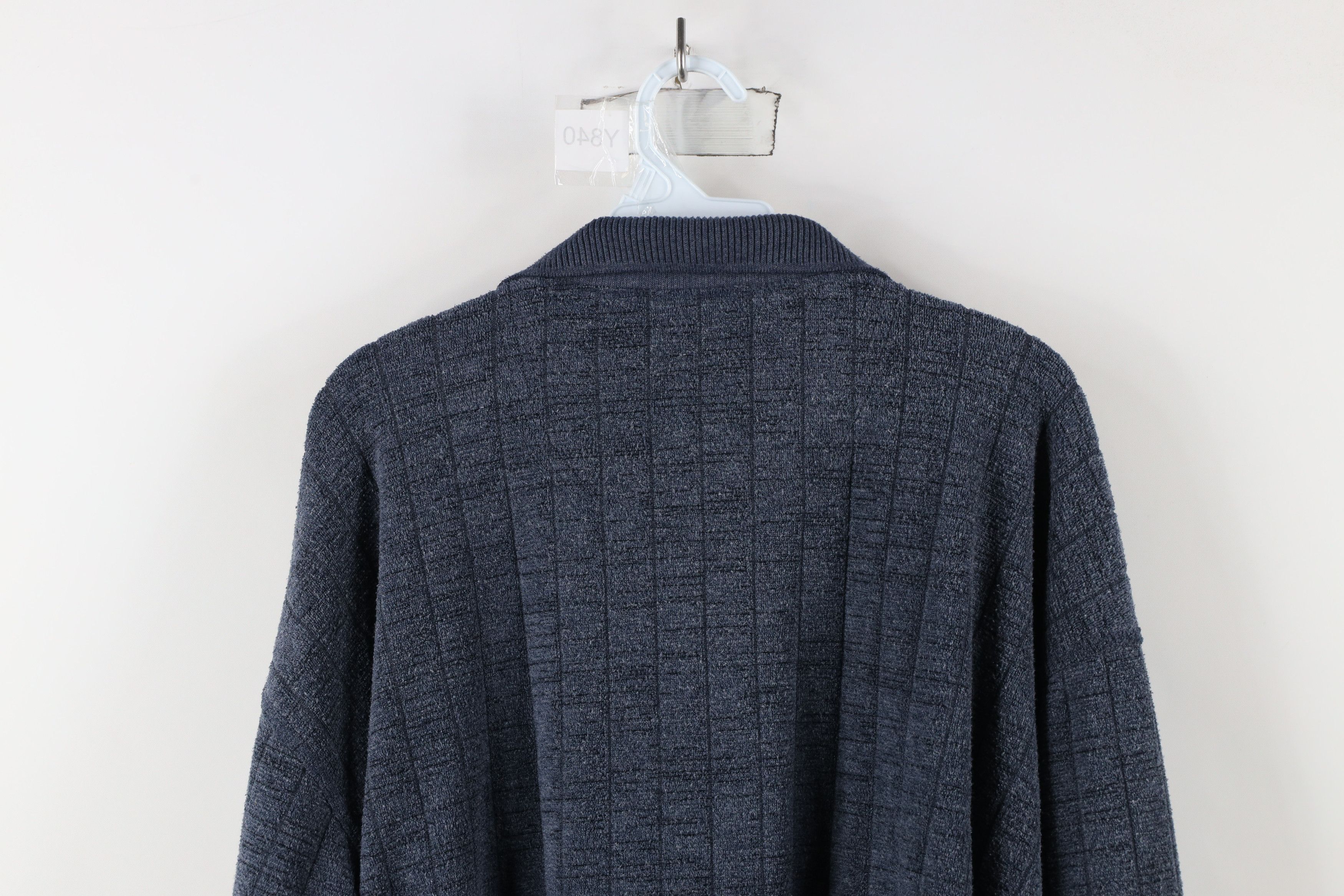 Vintage Vintage 90s Streetwear Fleece Collared Pullover Sweater Blue Size US XXL / EU 58 / 5 - 11 Thumbnail