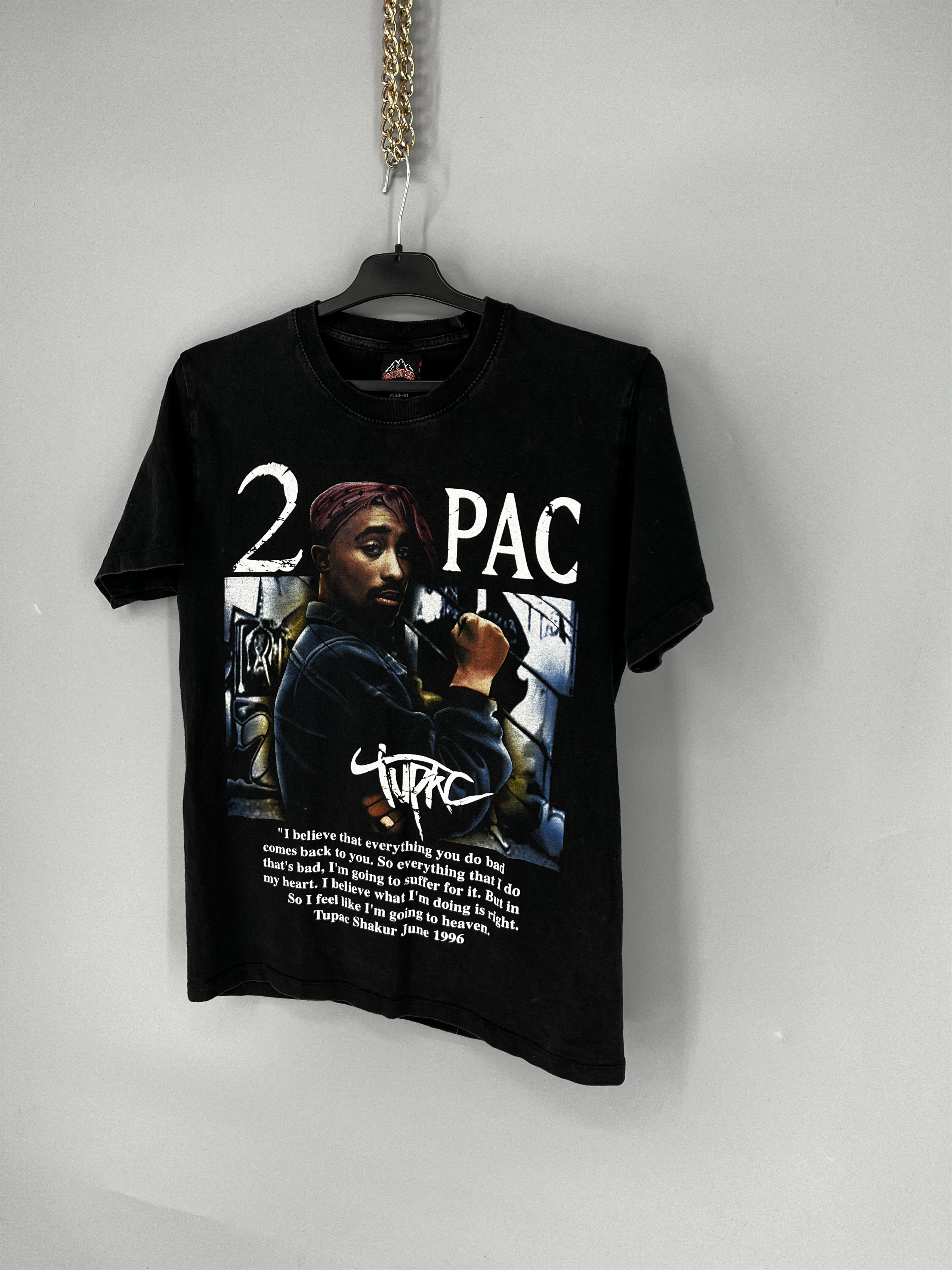 Band Tees Vintage 2Pac Tupac Shakur 1996 Men’s Black Double Sided Sz M Size US M / EU 48-50 / 2 - 3 Thumbnail