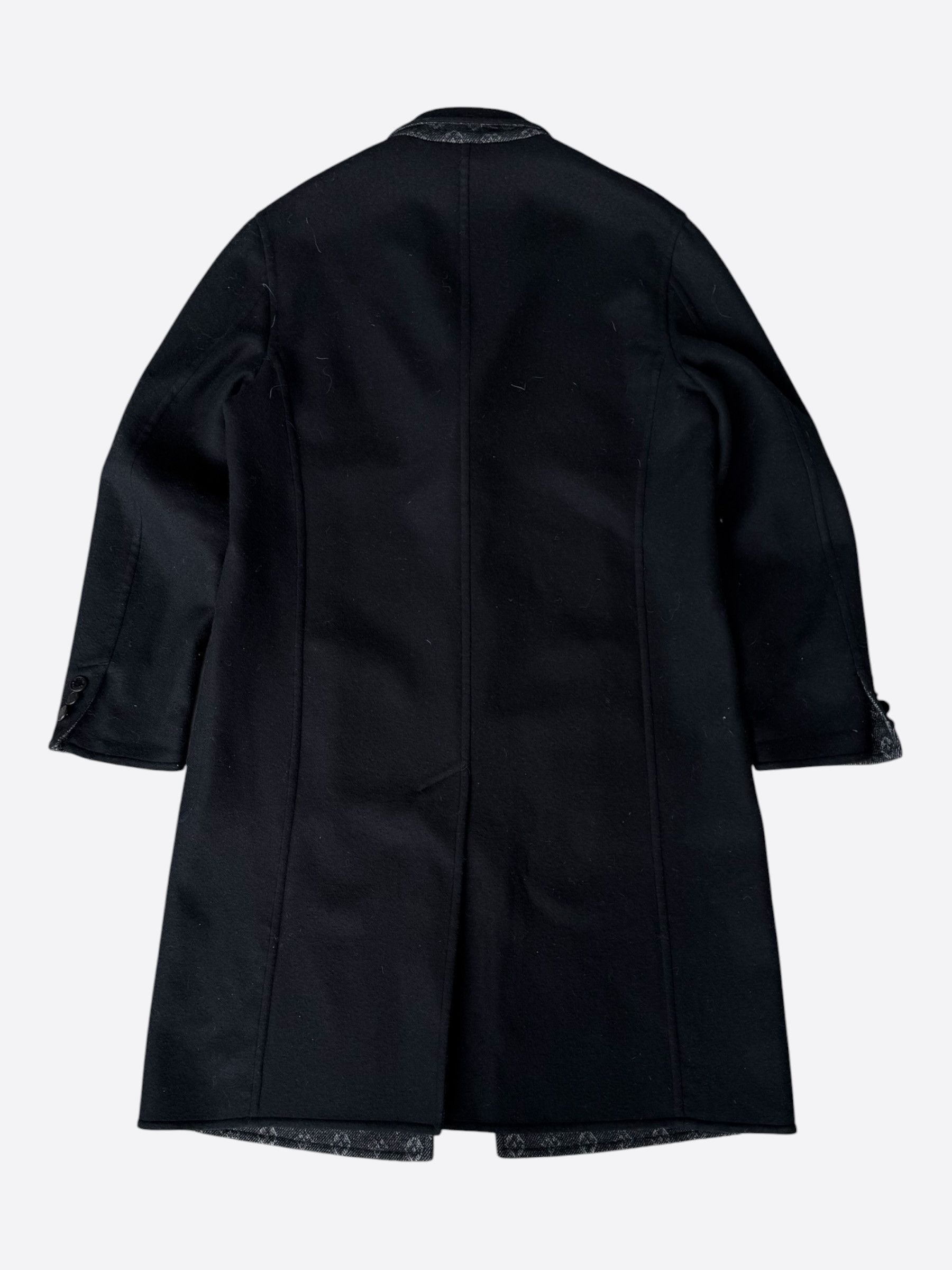 Louis Vuitton Louis Vuitton Black Wool Peacoat Size US M / EU 48-50 / 2 - 2 Thumbnail