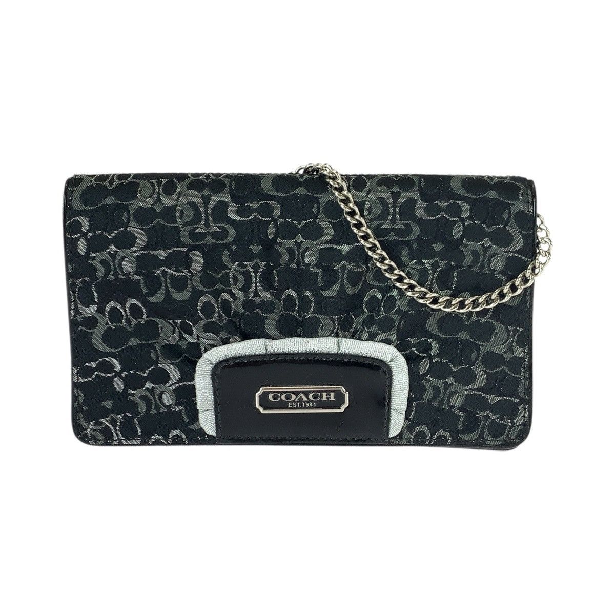 Coach COACH Signature Canvas Patent Leather Chain Shoulder Bag Textile Shoulder Bag DUTY FREE for USA