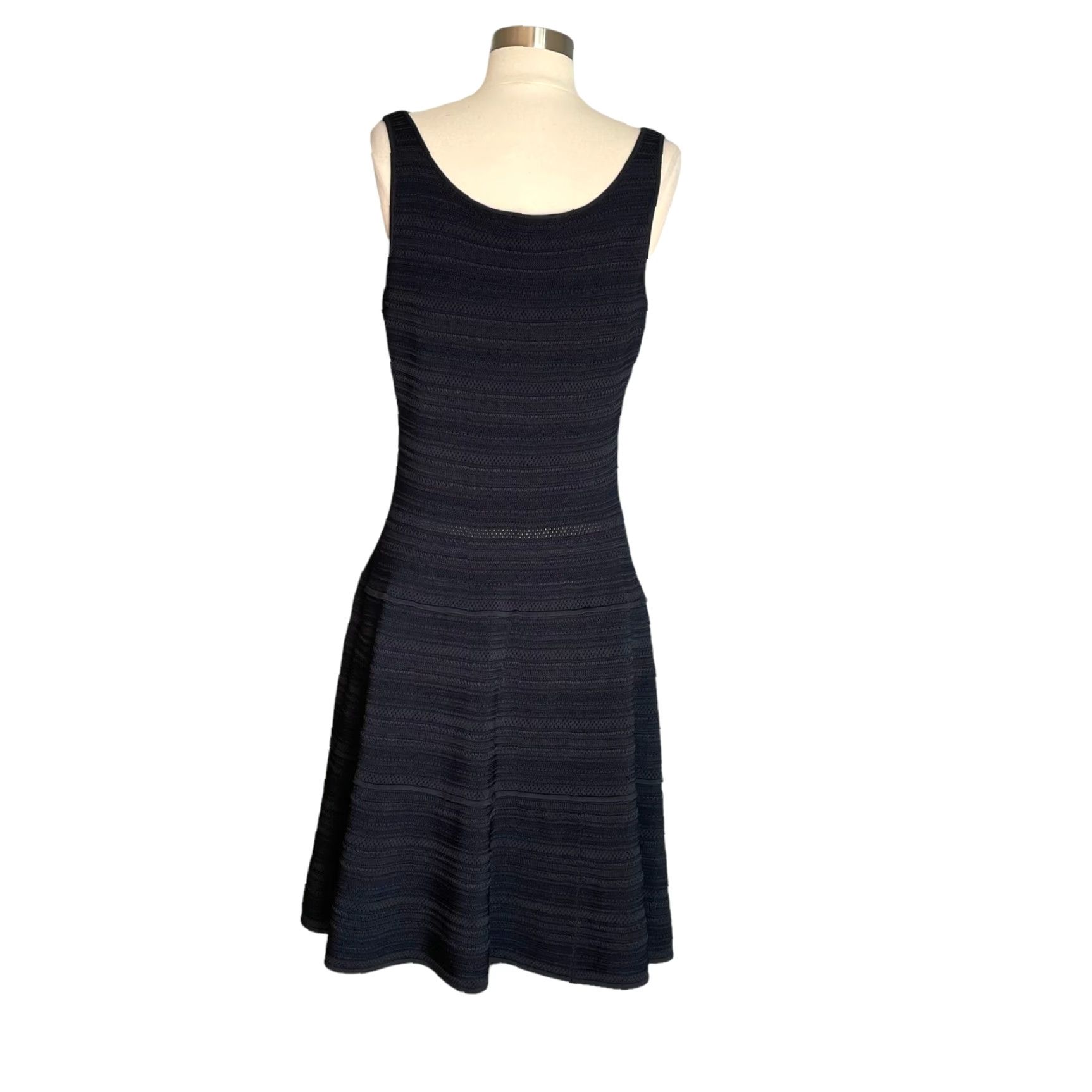 Ralph Lauren Ralph Lauren Black Label Navy Blue Textured Knit Dress Fit & Flare Size L Women Sleeveless Scoop Neck Pullover Party Cocktail Short Dress Size L / US 10 / IT 46 - 6 Thumbnail