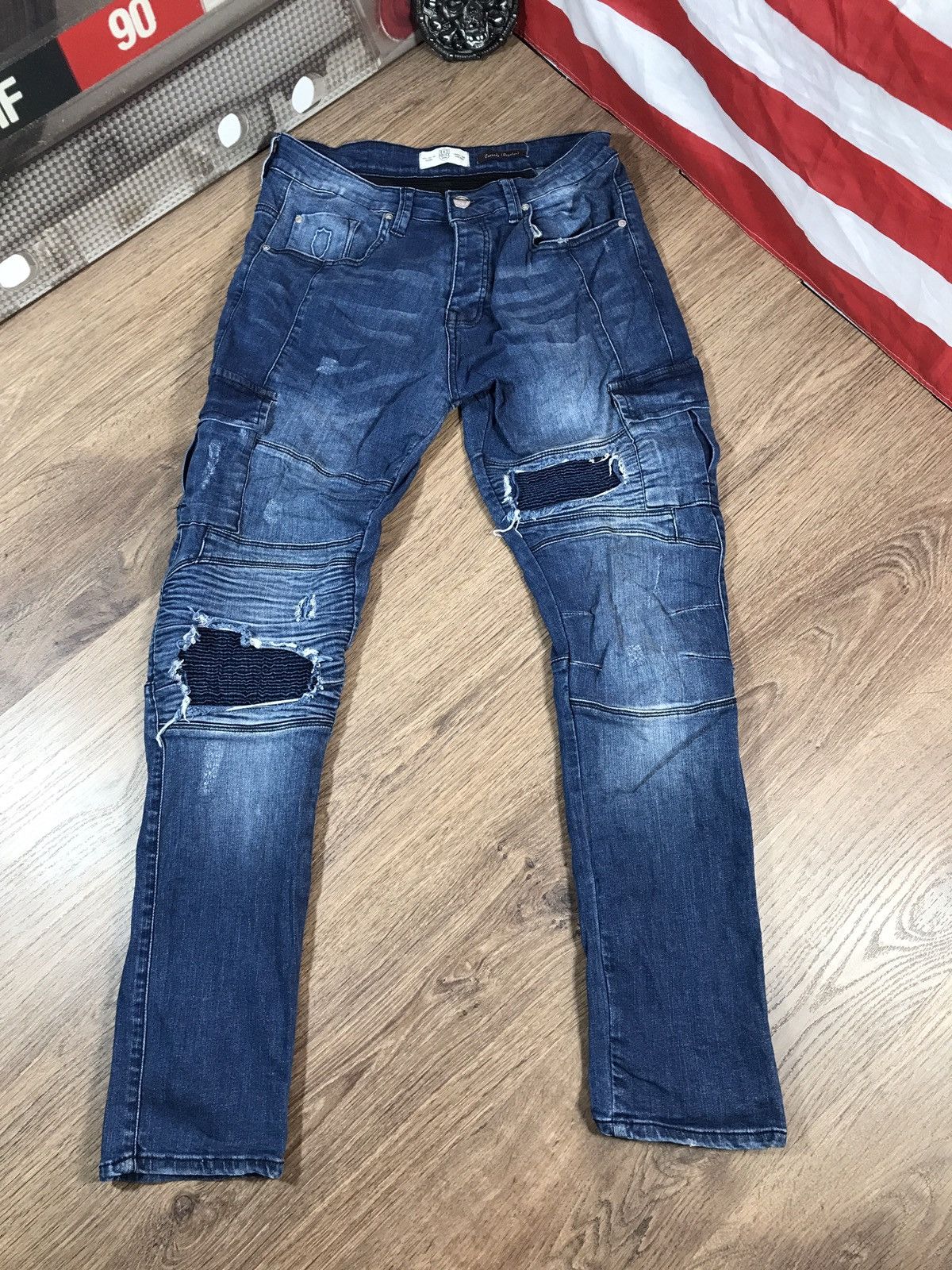 Vintage Vintage Police 883 Denim Biker Pants Jeans Size US 34 / EU 50 - 1 Thumbnail