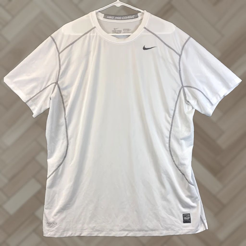 Nike Nike Pro Stretch T-Shirt White Mens 2XL Size US XXL / EU 58 / 5 - 1 Thumbnail