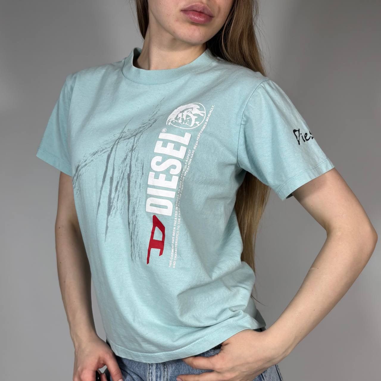 Diesel Vintage 90s Diesel Japanese Big Logo Abstract Print T-shirt Size M / US 6-8 / IT 42-44 - 3 Thumbnail