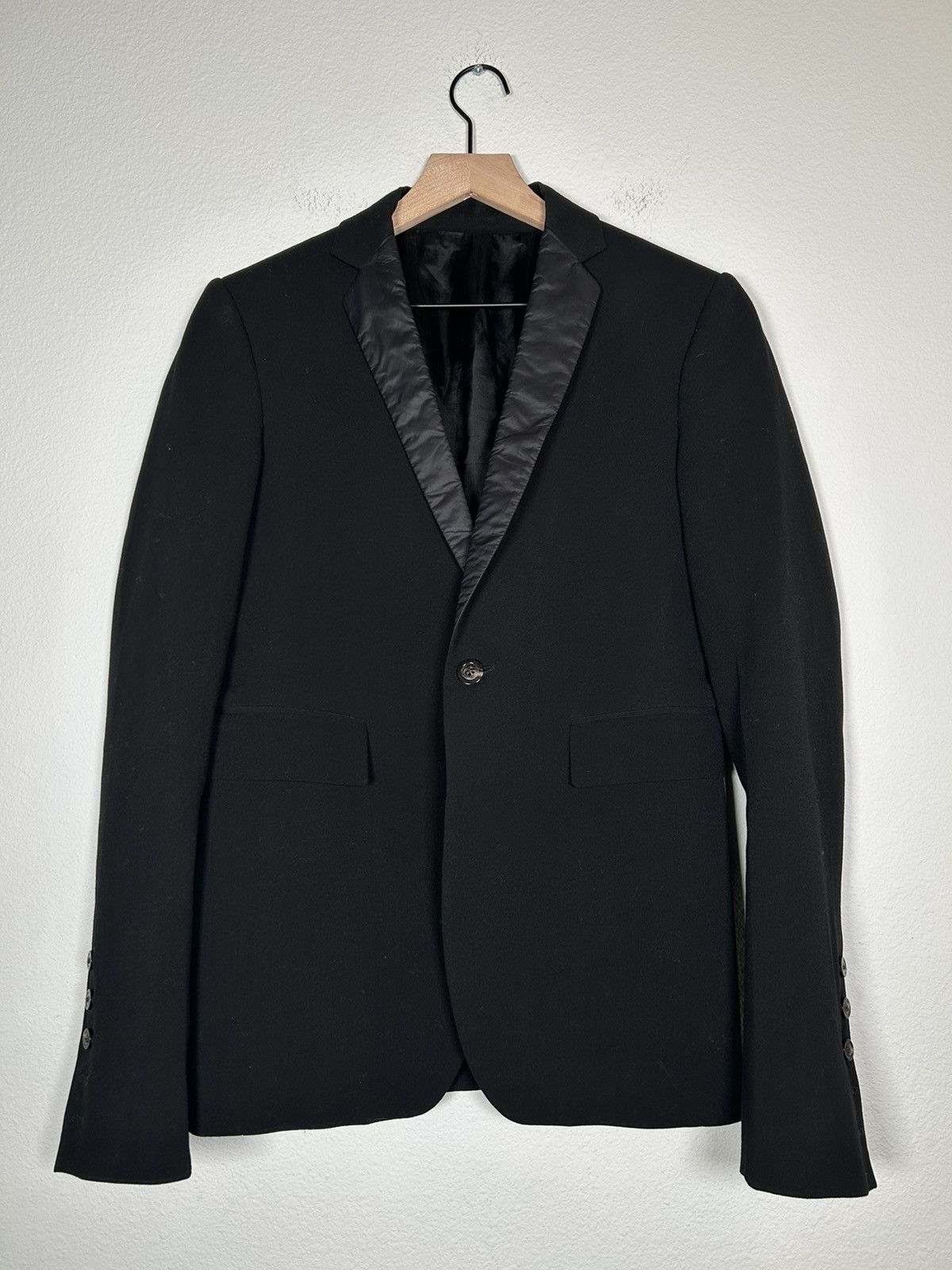 Rick Owens Sisyphus FW18 Nylon lapel Wool Blazer | Grailed