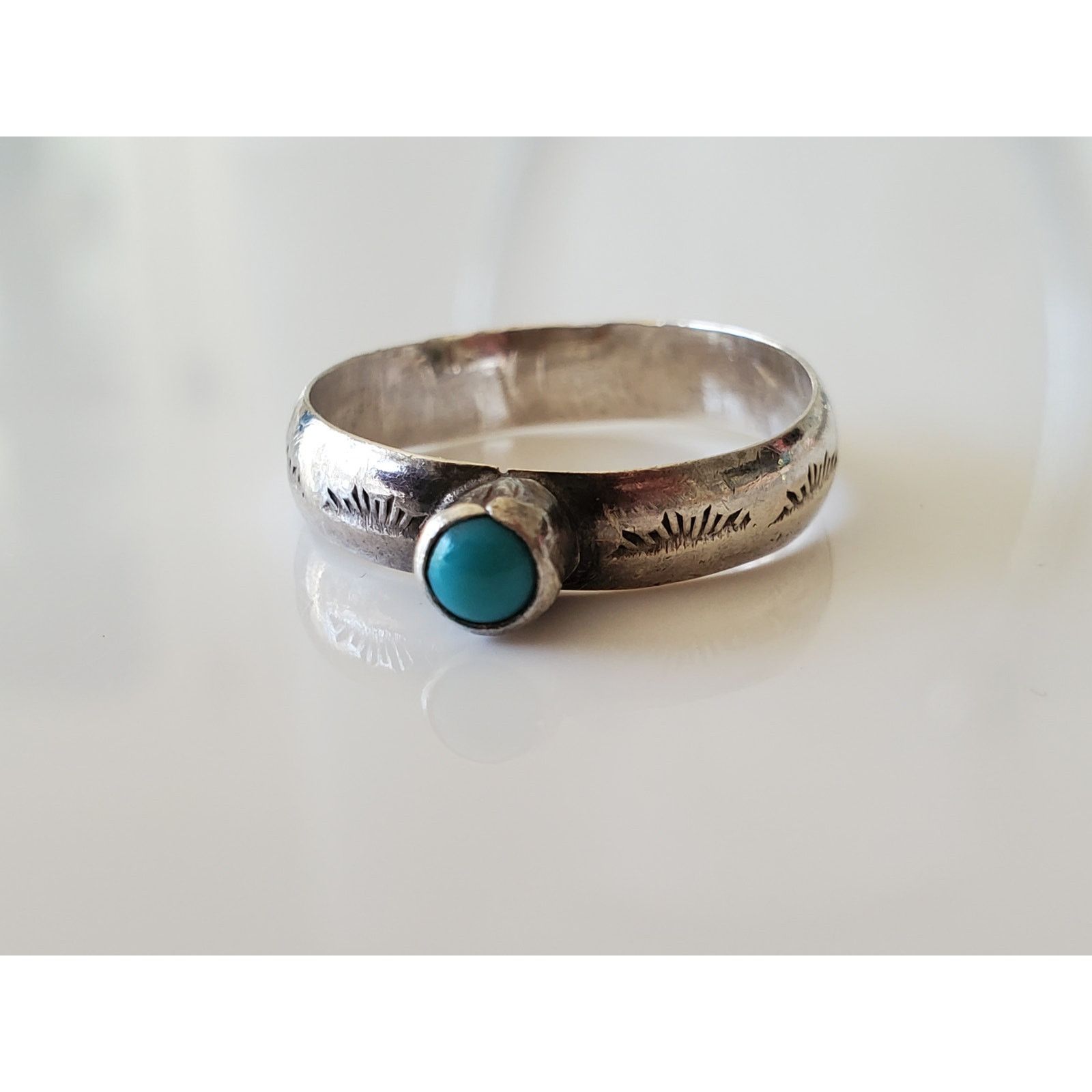 Other Dainty Sterling Turquoise Ring Size ONE SIZE - 1 Thumbnail