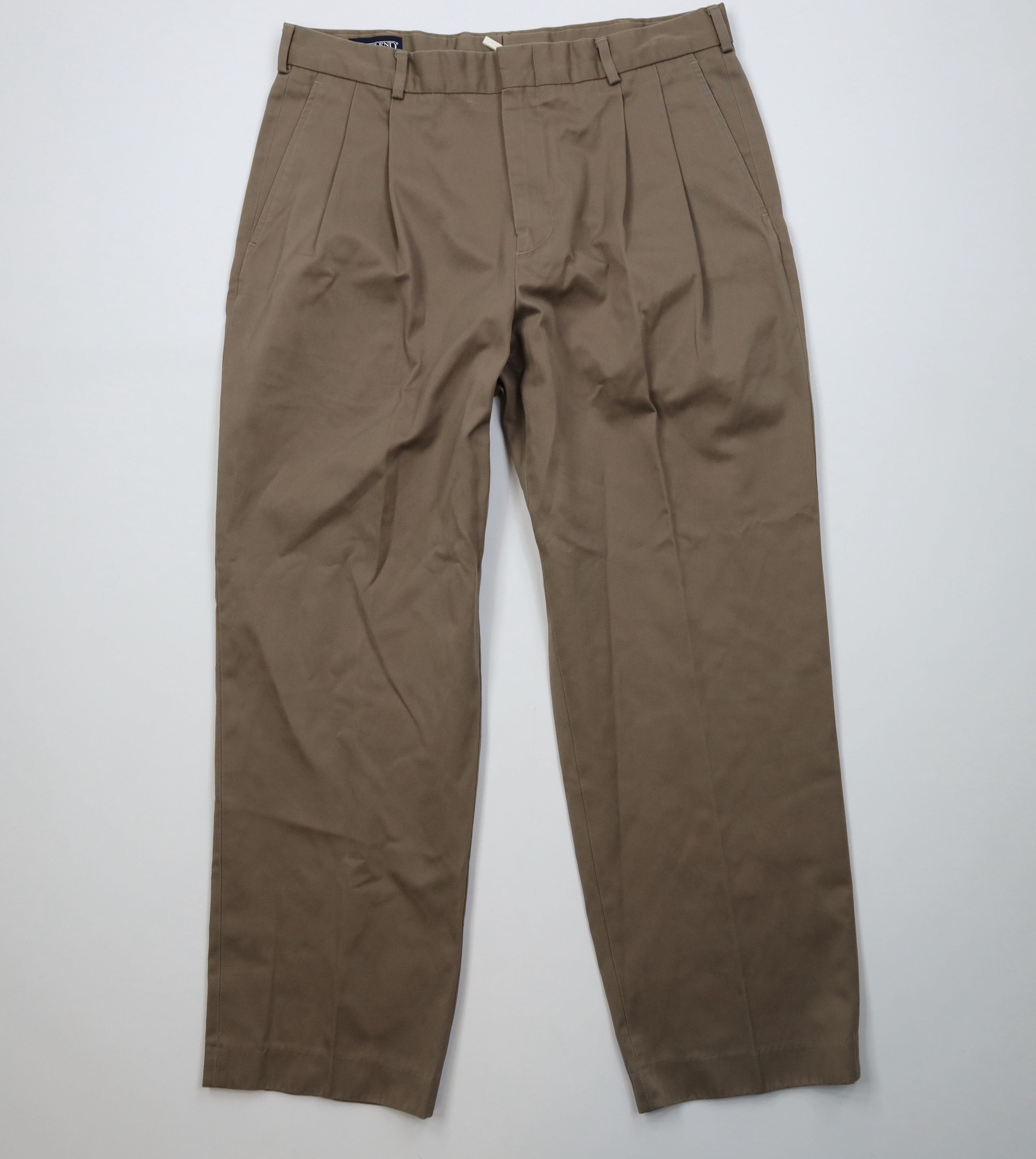 Lands' End Vintage 90s Lands End Heavyweight Wide Leg Chino Pants Brown Size US 36 / EU 52 - 1 Thumbnail
