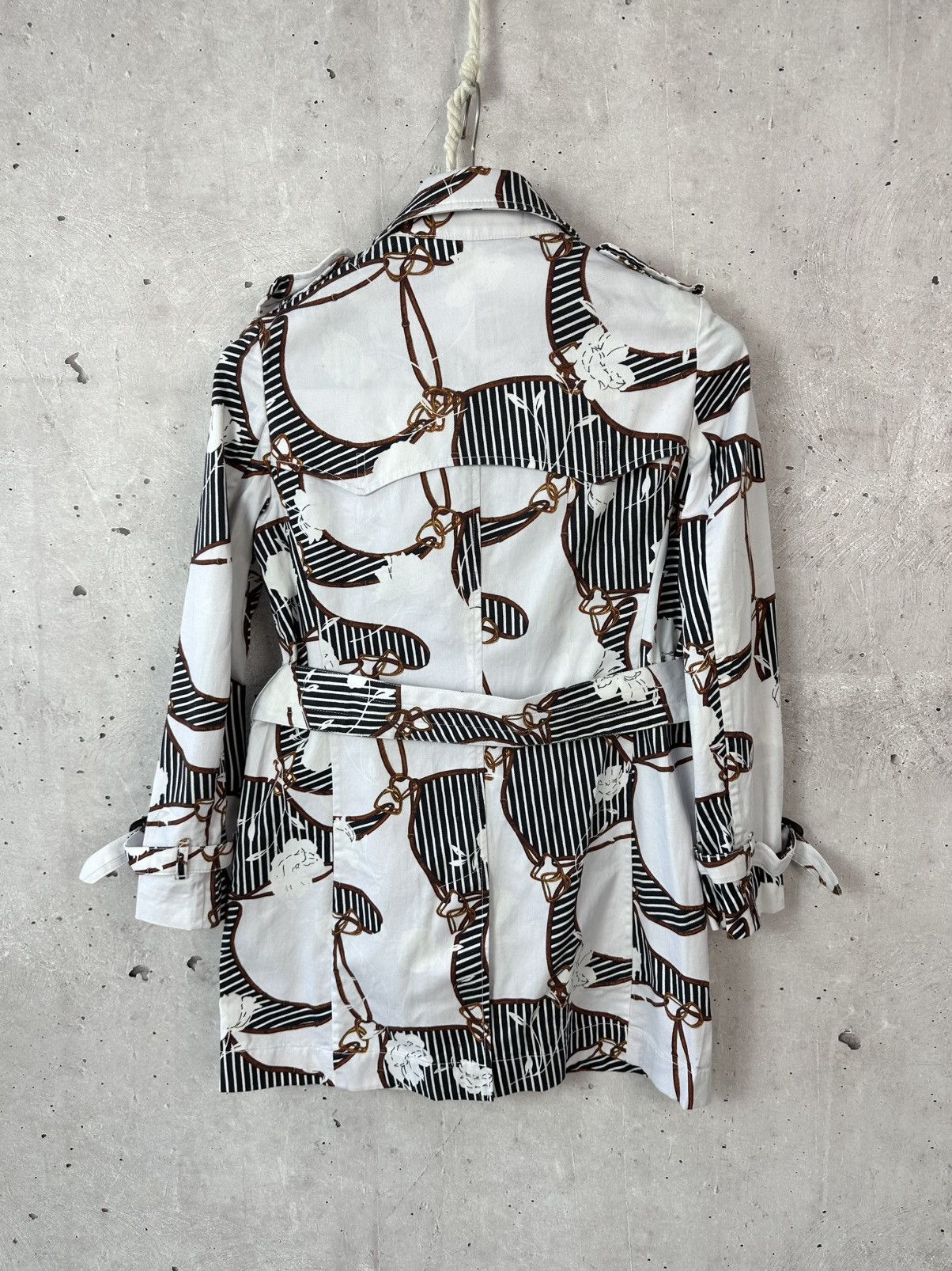 Aquascutum Aquascutum Heritage Floral White Cotton Belt Trench Coat Size XS / US 0-2 / IT 36-38 - 9 Thumbnail