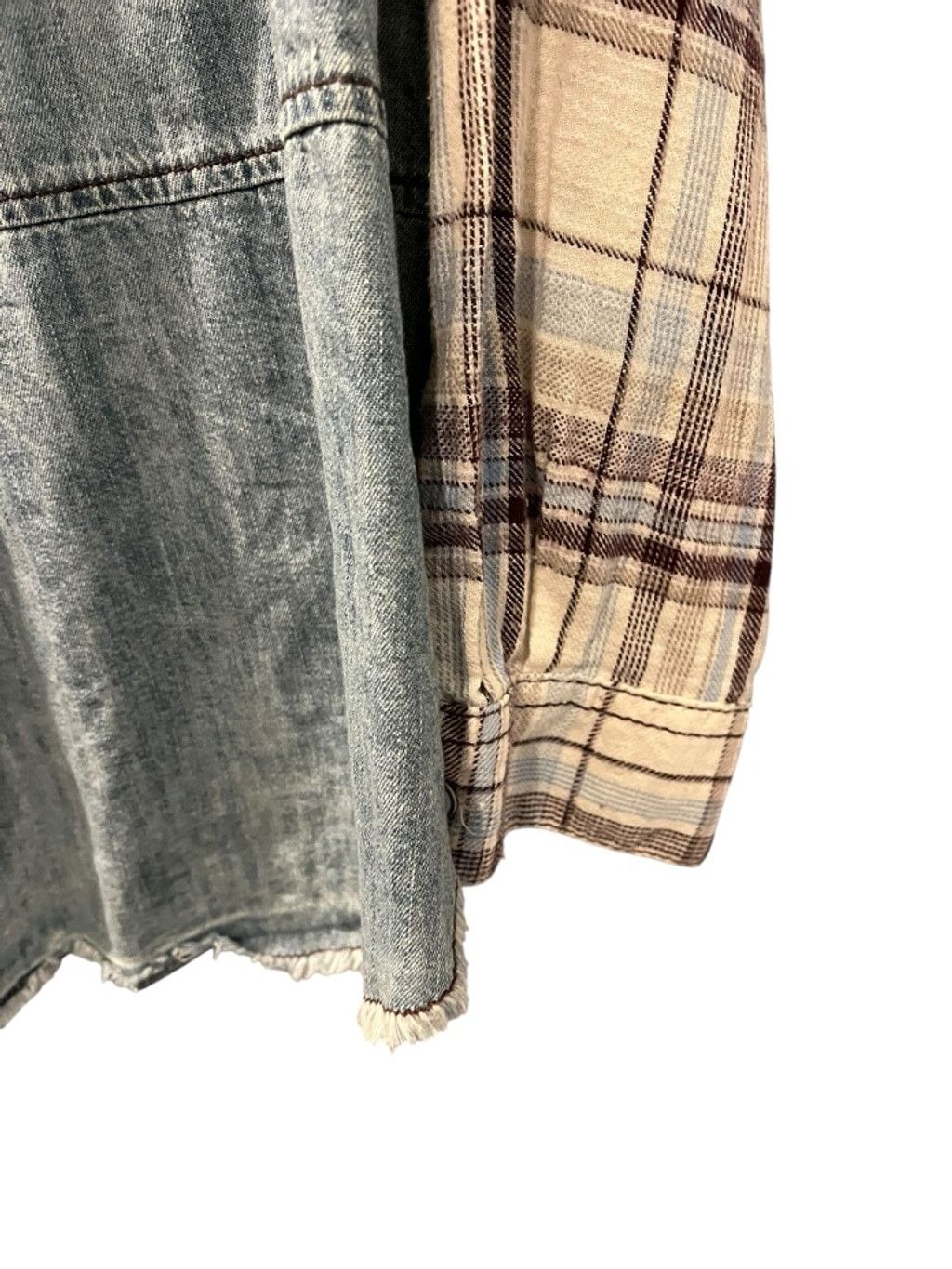 Free People Free People Plaid Flannel Denim Button Up Shirt Size M Size M / US 6-8 / IT 42-44 - 11 Thumbnail