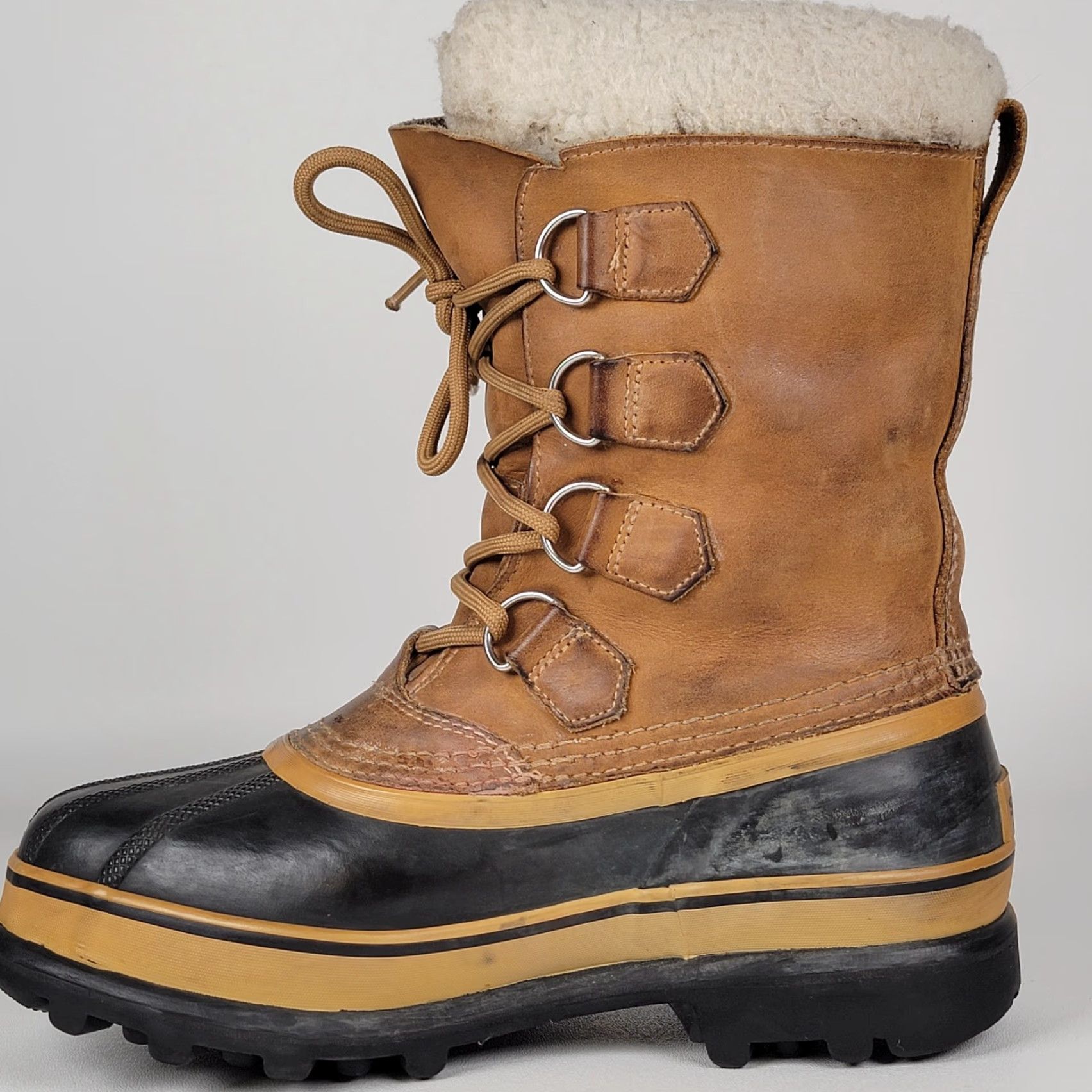 SOREL Sorel Caribou Boot Womens Size 7 NL1005-280 Waterproof Insulated Leather Brown Wool Lining Rubber Sole Shoes Size US 7 / IT 37 - 4 Thumbnail