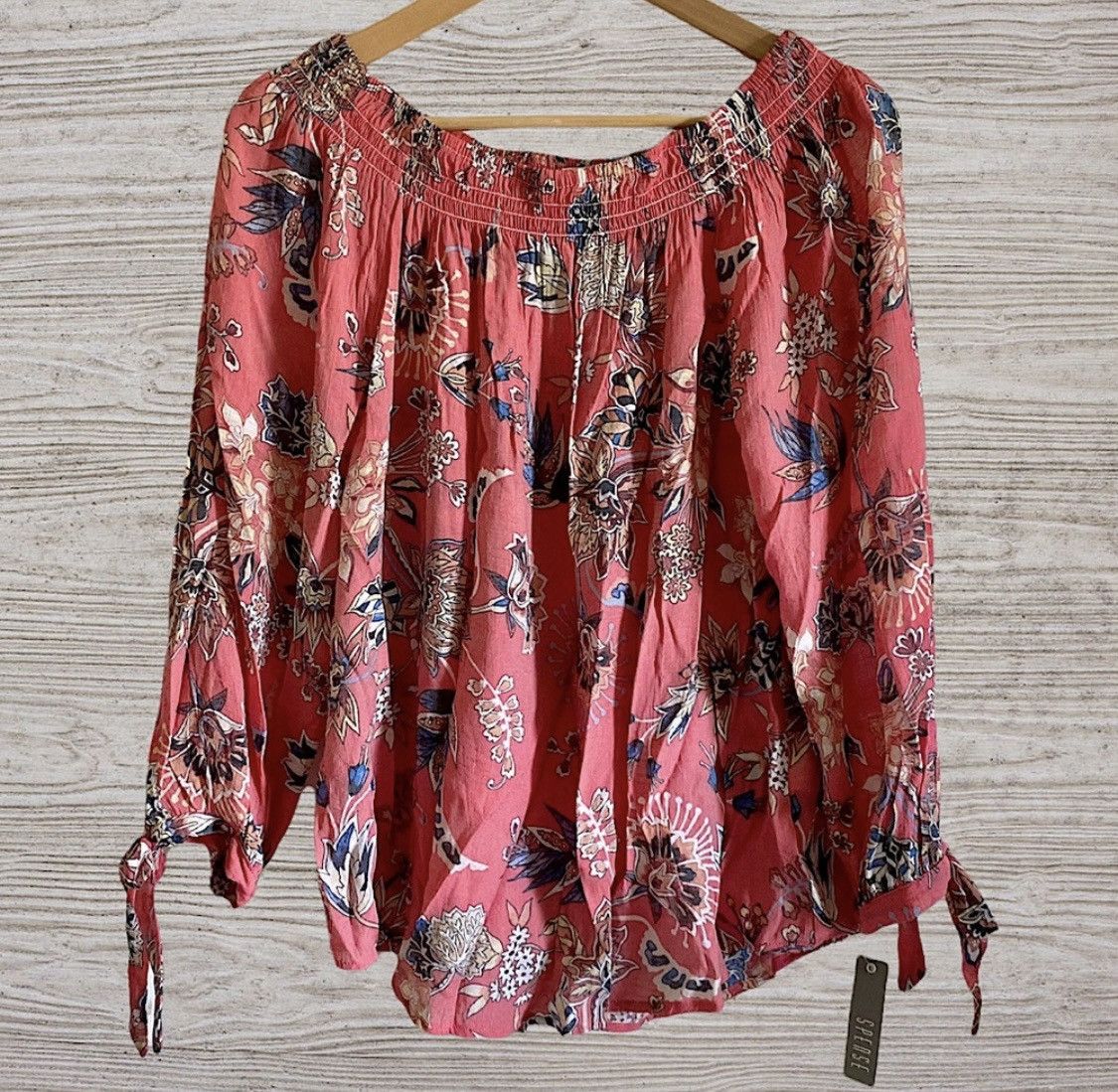 Other SPENSE OFF SHOULDER FLORAL TIE SLEEVE BLOUSE TOP Size L / US 10 / IT 46 - 1 Thumbnail