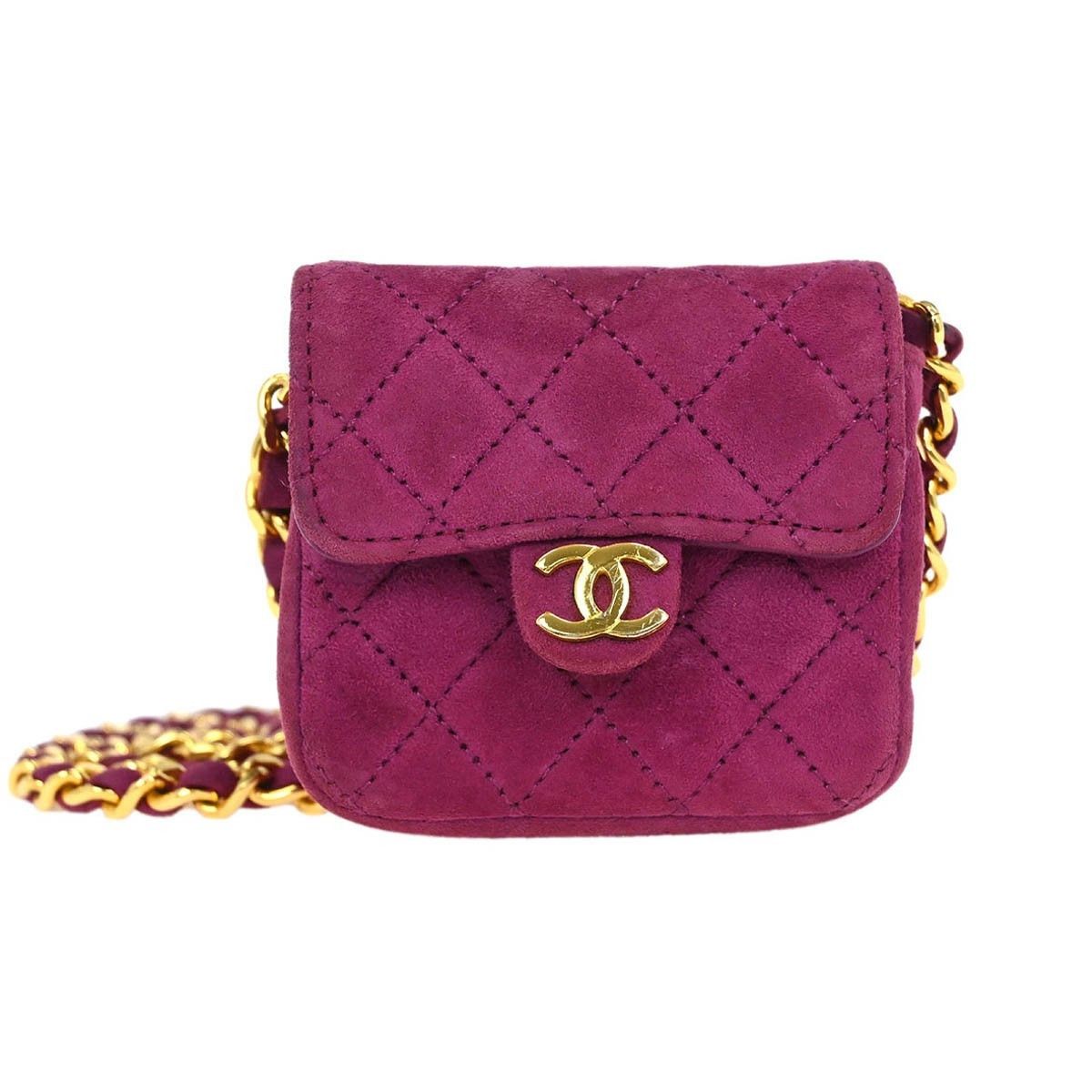 Chanel Chanel Vintage Square Classic Single Flap Bag Quilted Suede Size ONE SIZE - 1 Thumbnail