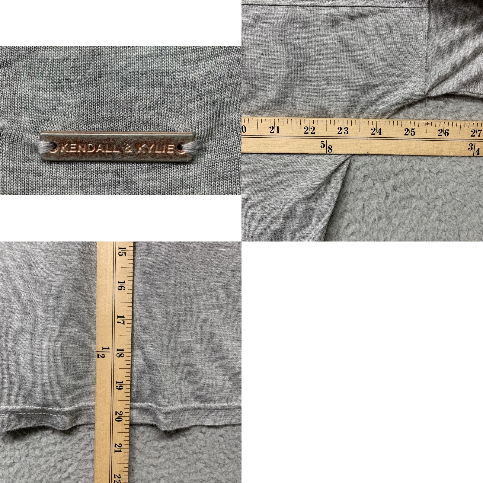 Vintage NEW Kendall & Kylie Cropped T-Shirt Jr. Misses Large Lt Gray Lightweight NWOT Womens/Men? Size L / US 10 / IT 46 - 8 Thumbnail