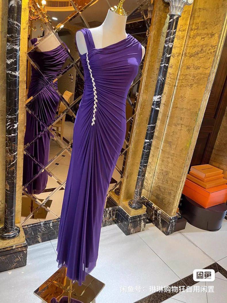 Versace Versace Violet Three-dimensional Pleated Mesh Rhinestone D Size M / US 6-8 / IT 42-44 - 3 Thumbnail