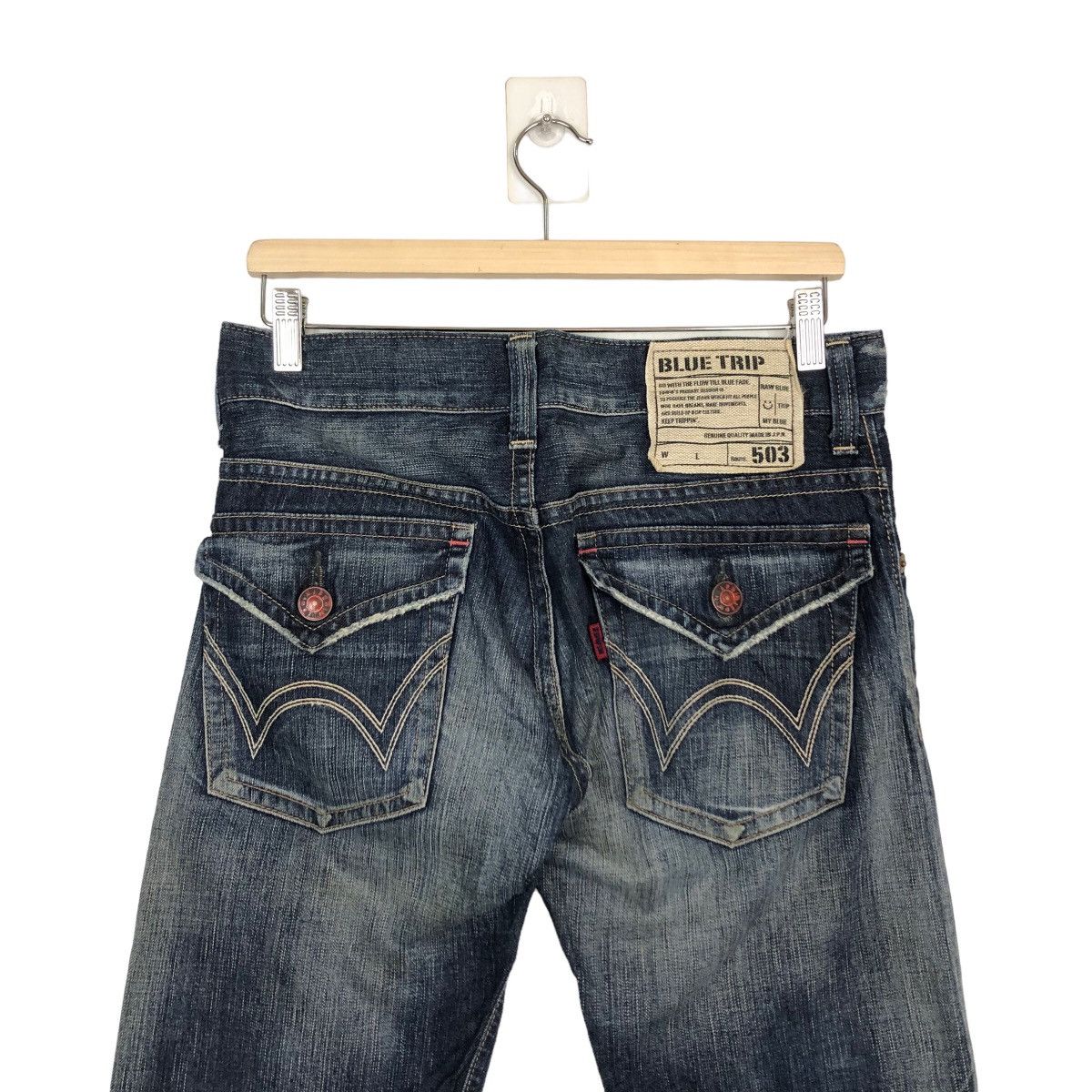 Edwin 🔥VINTAGE DISTRESSED DENIM JEANS EDWIN BLUE TRIP JAPAN Size US 30 / EU 46 - 7 Thumbnail