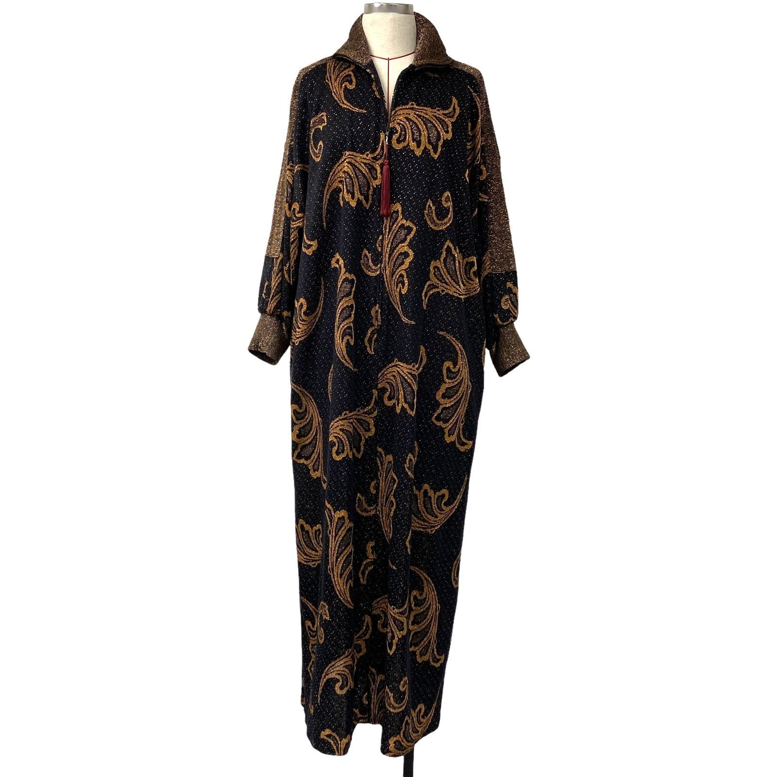 Vintage Vintage David Brown Womens Size M Black Gold House Dress Size M / US 6-8 / IT 42-44 - 1 Thumbnail