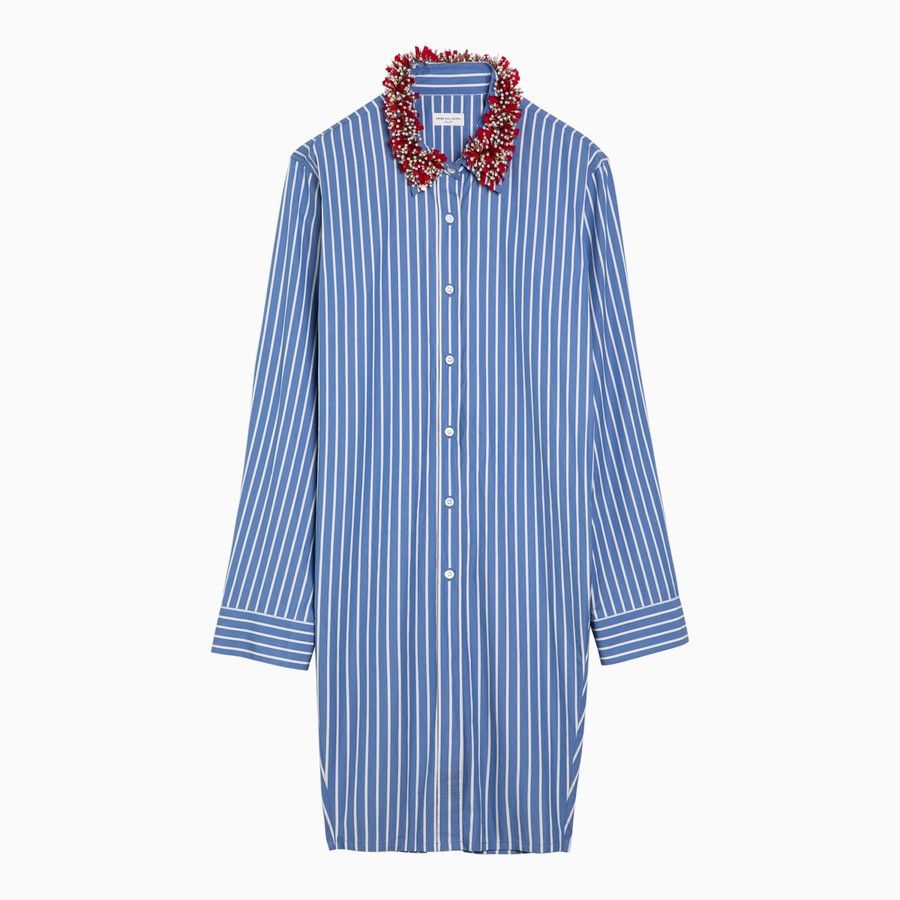 Dries Van Noten o1d2blof0824 Striped Shirt in Blue Size XS / US 0-2 / IT 36-38 - 1 Thumbnail