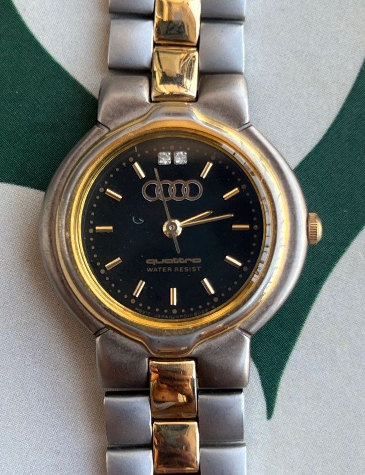 Authentic Audi Quattro Silver Gold Watch display picture 1