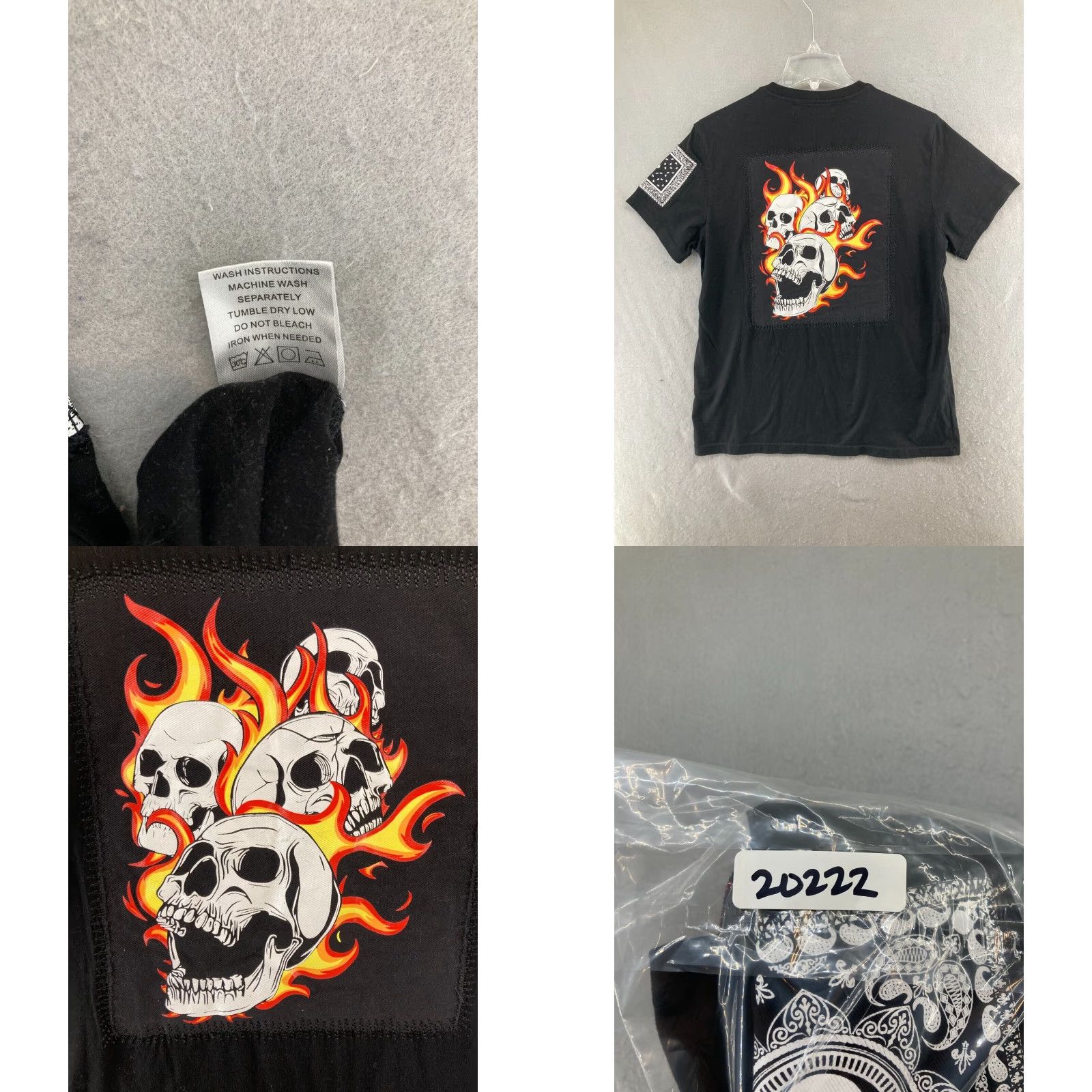 Vintage GFTD Los Angeles T-Shirt Mens M Black Flames Skull Hip Hop Streetwear - Adult Medium - Black - 2010s Style Size US M / EU 48-50 / 2 - 8 Thumbnail