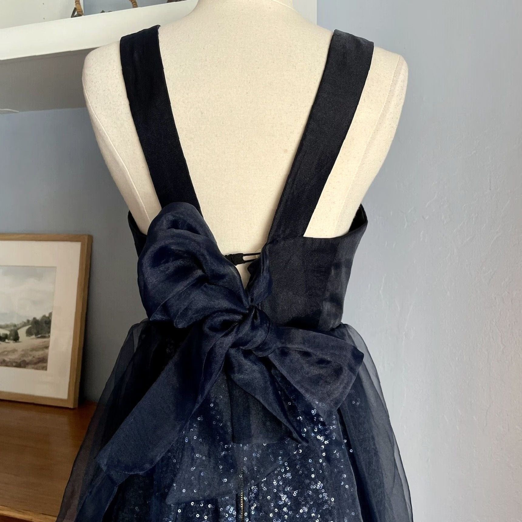 Vintage Sretsis Butterfly Sequins Dress Whimsical Fairy Gothic Blue Dress Short US 6 Womens Size M / US 6-8 / IT 42-44 - 5 Thumbnail