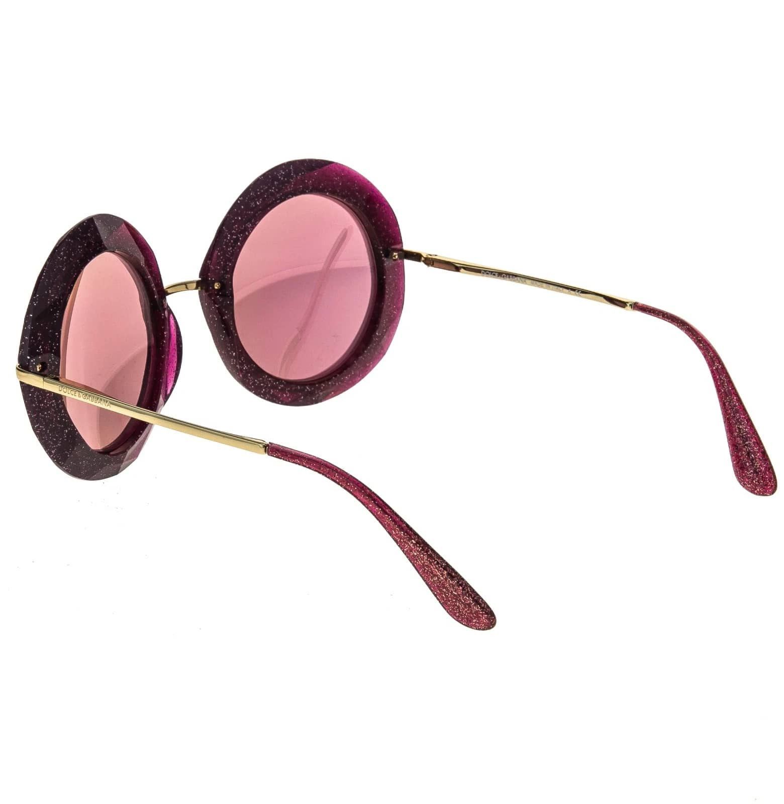 Dolce & Gabbana Dolce & Gabbana DG6105 6105 Fuchsia Glitter Round Sunglass Size ONE SIZE - 7 Thumbnail