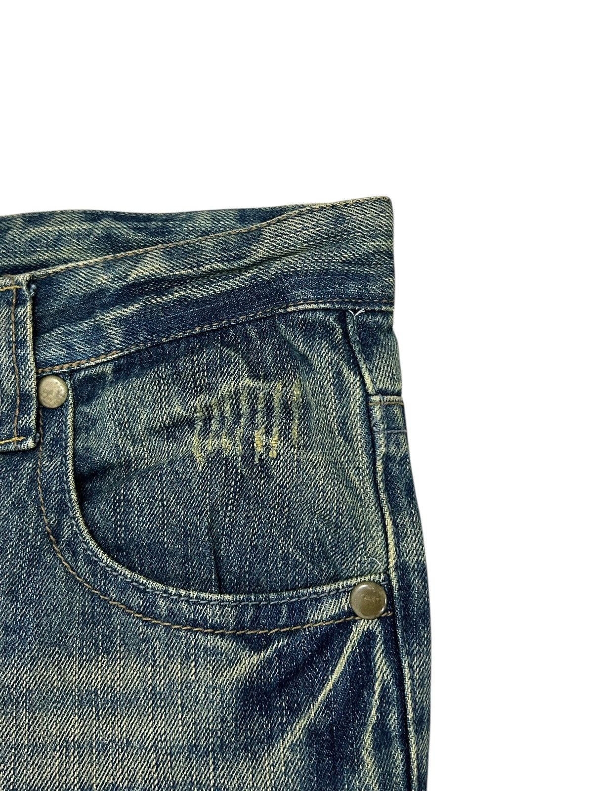 Hysteric Glamour × Japanese Brand × Le Grande Bleu (L.G.B.) Japanese Brand Jean Washed Blue Way Jean Zigzag Boro Pcoket Size US 31 - 13 Thumbnail