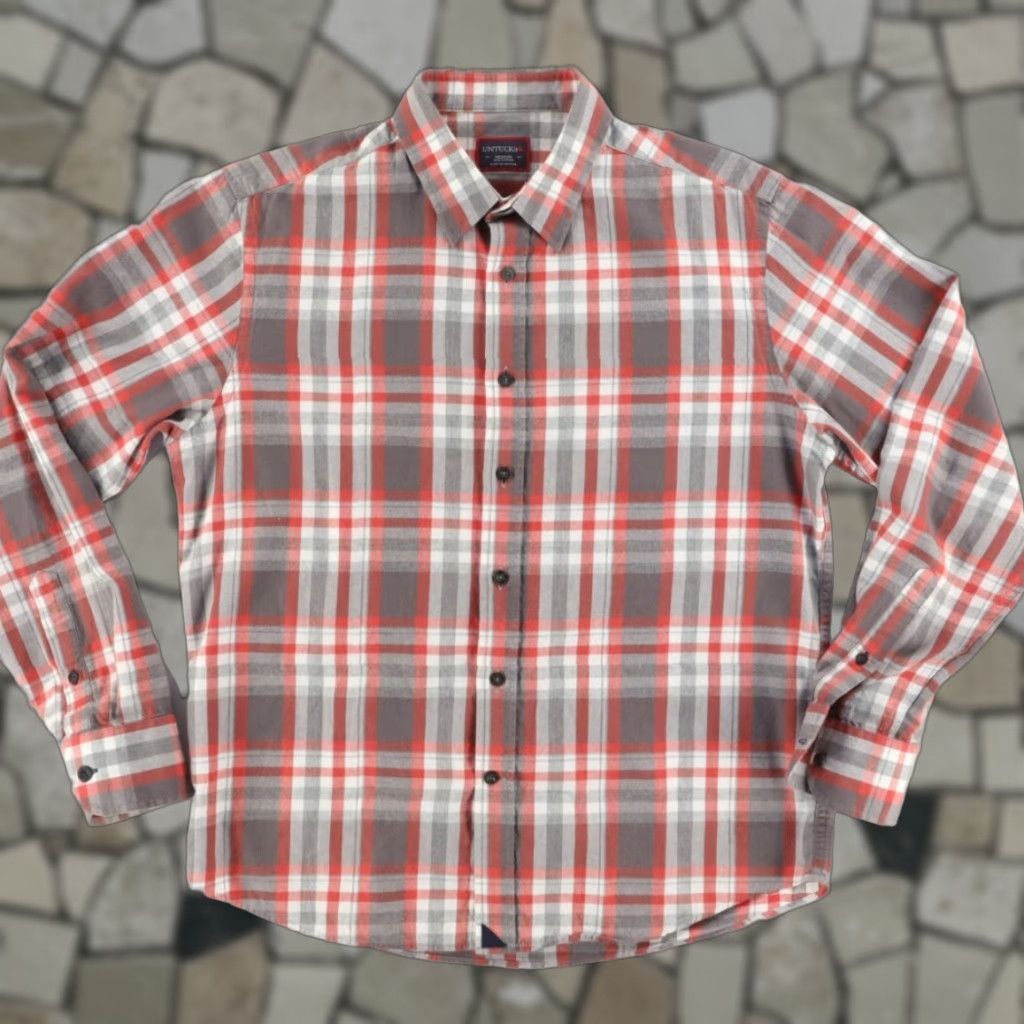 UNTUCKit Untuckit Shirt Men M Flannel Plaid Long Sleeve Button Up Cotton Multi-Colored - 95? Size US M / EU 48-50 / 2 - 1 Thumbnail