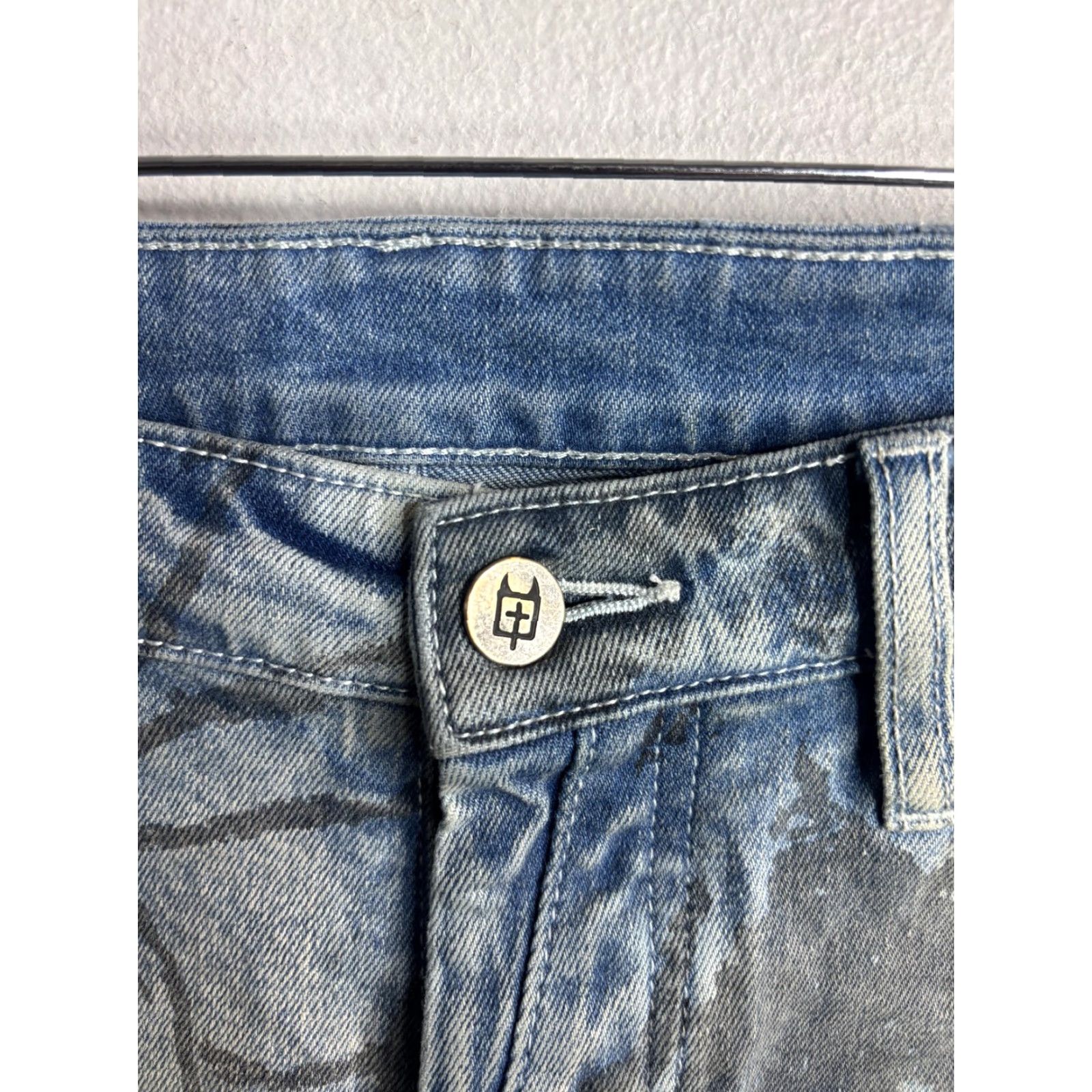 Ksubi VINTAGE? No. Ksubi Jeans Mens 29x31 Blue Distressed Skinny Van Winkle Devils Trippie Redd Size US 29 - 3 Thumbnail