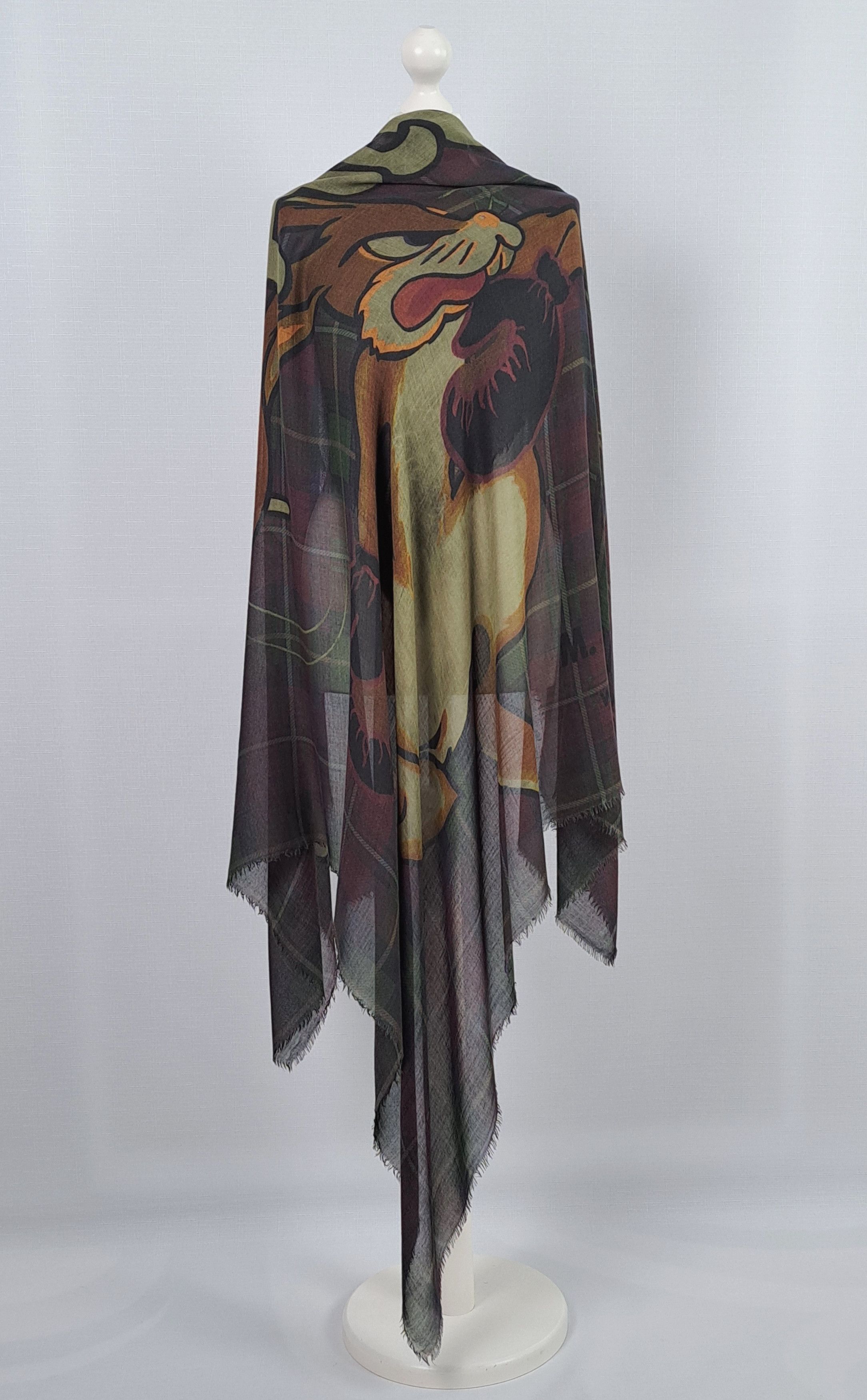 Rundholz Rundholz large modal/cashmere multi boxing rabbit scarf. Size ONE SIZE - 7 Thumbnail
