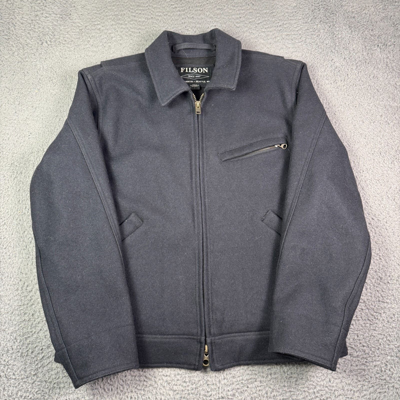 Filson Filson Mackinaw Work Jacket Mens L Navy Blue Wool Full Zip Size US L / EU 52-54 / 3 - 2 Thumbnail